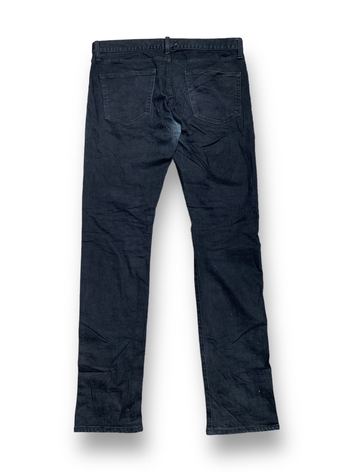 Japanese Brand Steals! Uniqlo Jeans Skinny Fit Tapered All Blacks Denim Size US 36 / EU 52 - 2 Thumbnail