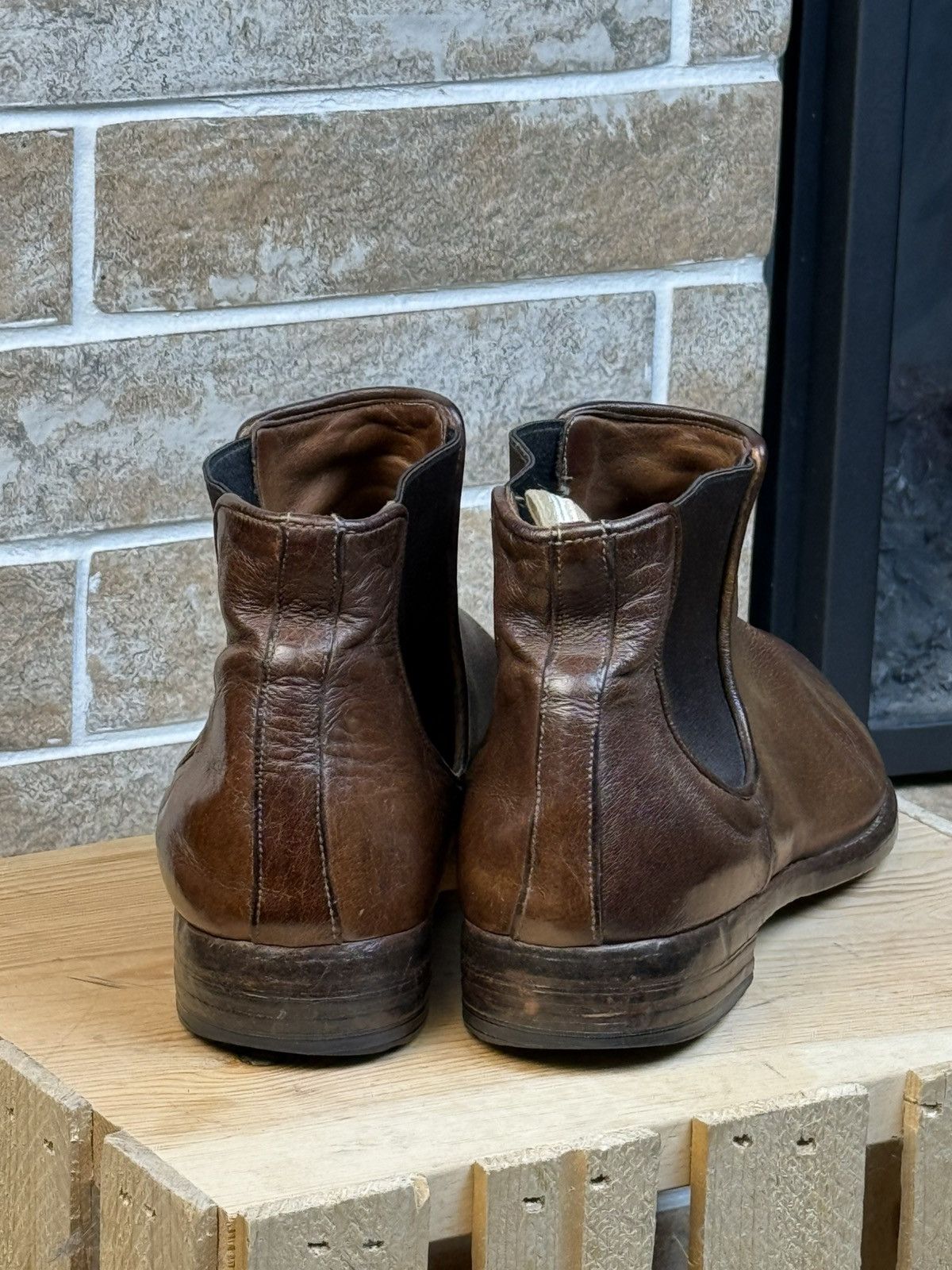 Officine Creative × Vintage Officine Creative Brown Leather Ceton Chealsea Boots Size US 9 / IT 39 - 7 Thumbnail