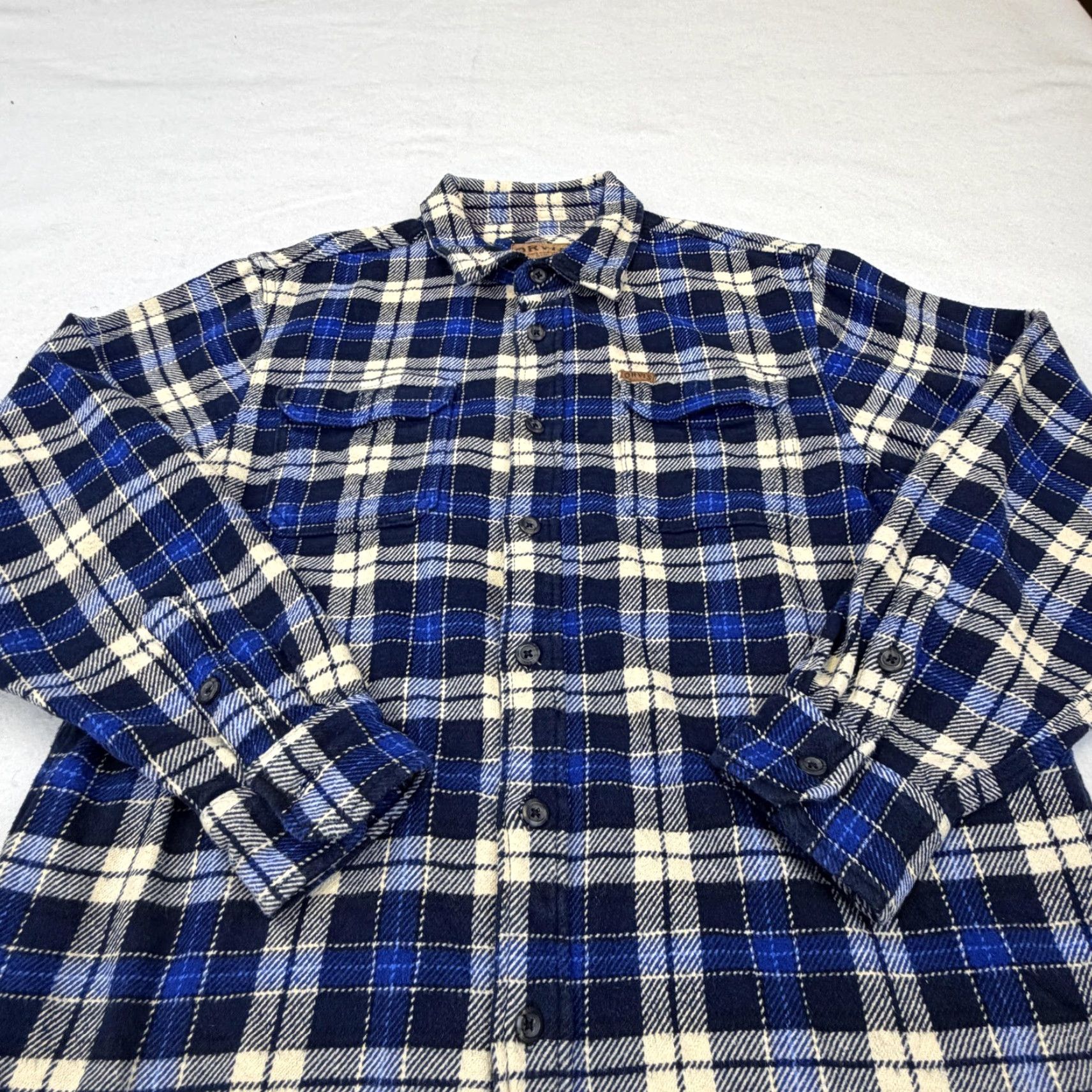 Orvis Orvis Shirt Mens Large Blue Plaid Flannel Button-Up Long Sleeve Casual Outdoor Size US L / EU 52-54 / 3 - 2 Thumbnail