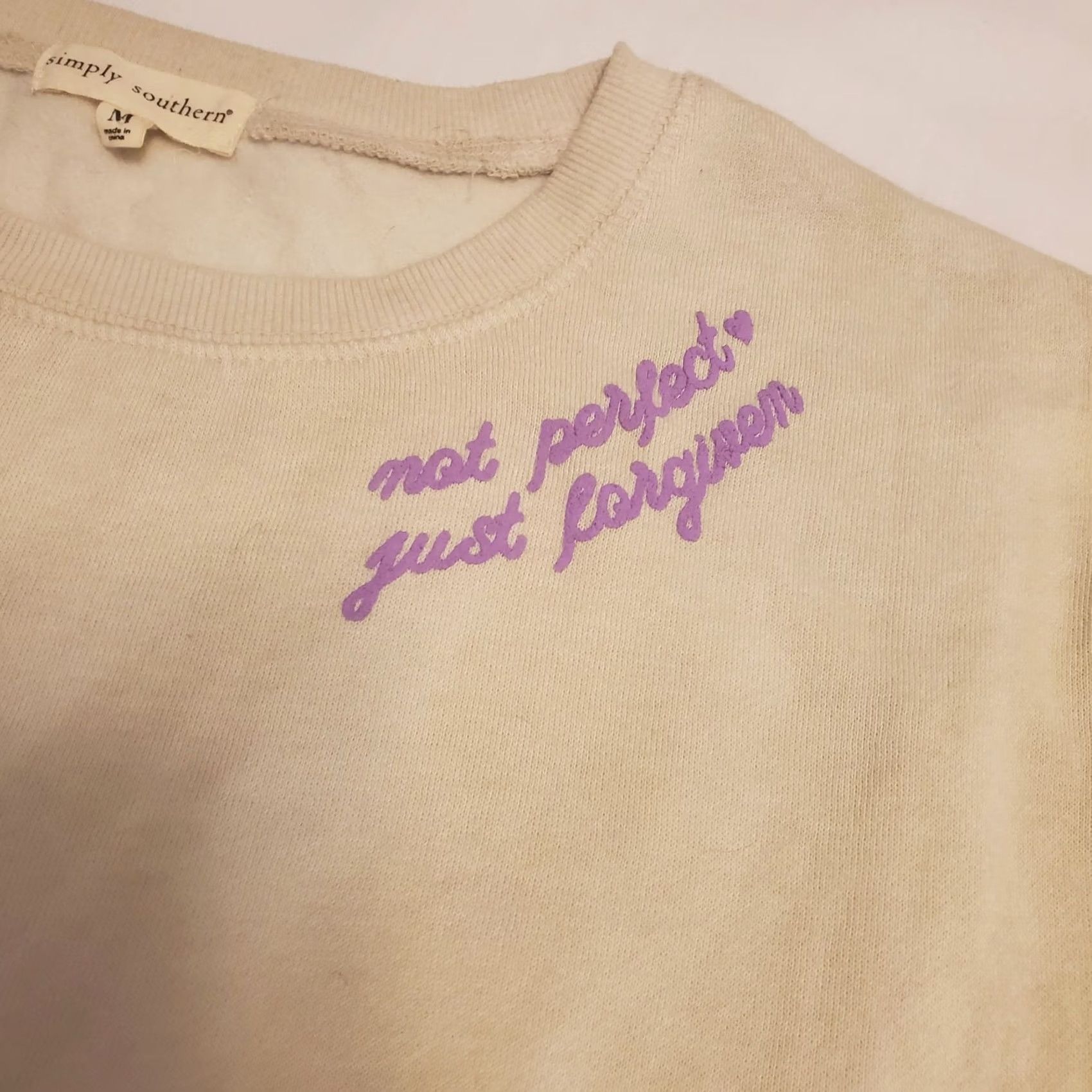Logo 7 Simply Southern Classic Logo Sweatshirt Medium White Purple Crew Long Sleeve Size M / US 6-8 / IT 42-44 - 6 Thumbnail