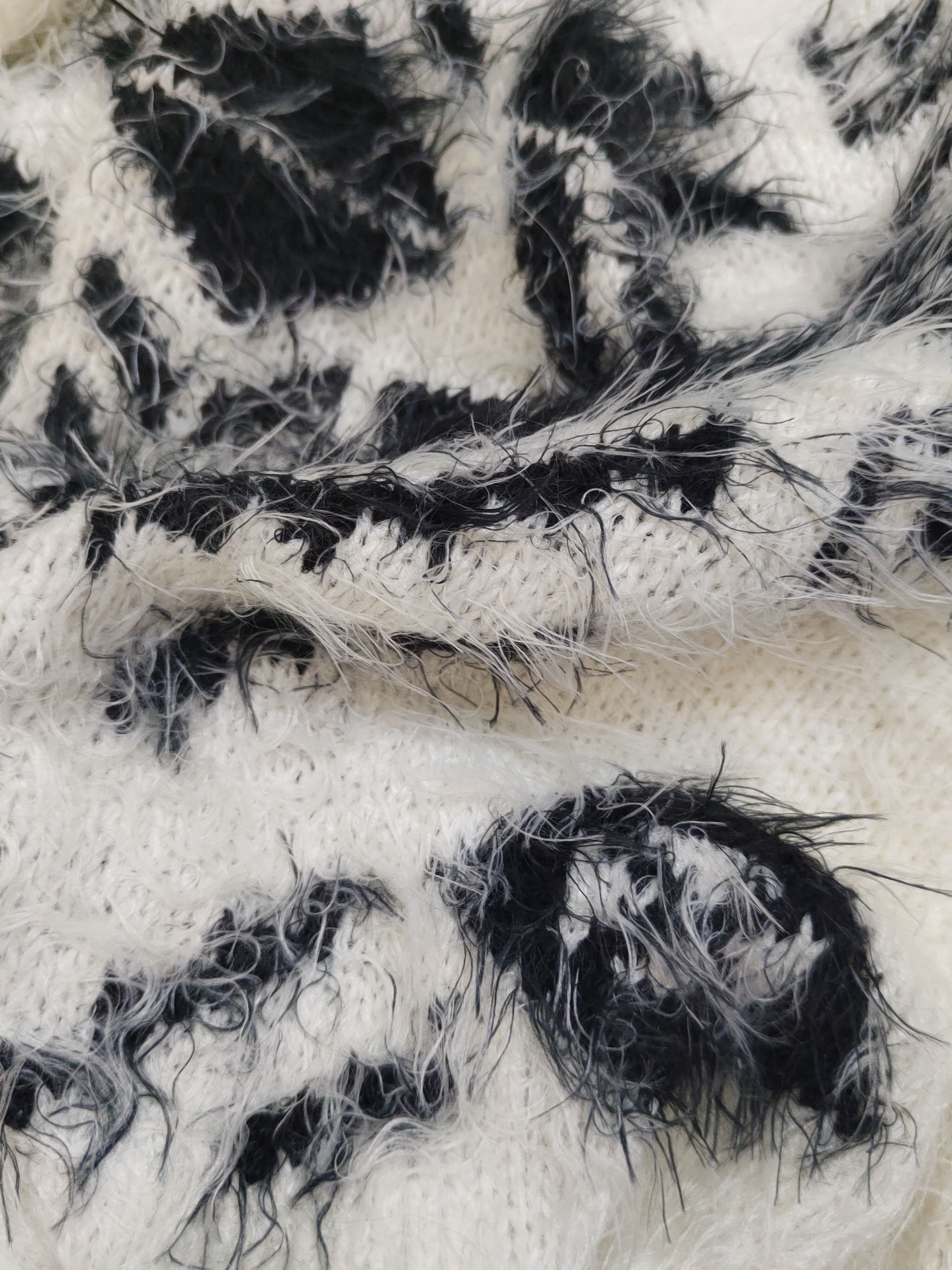 Homespun Knitwear Hollister Ivory Shag Shaggy Fur Mohair Knitwear #W1665 Size M / US 6-8 / IT 42-44 - 11 Thumbnail