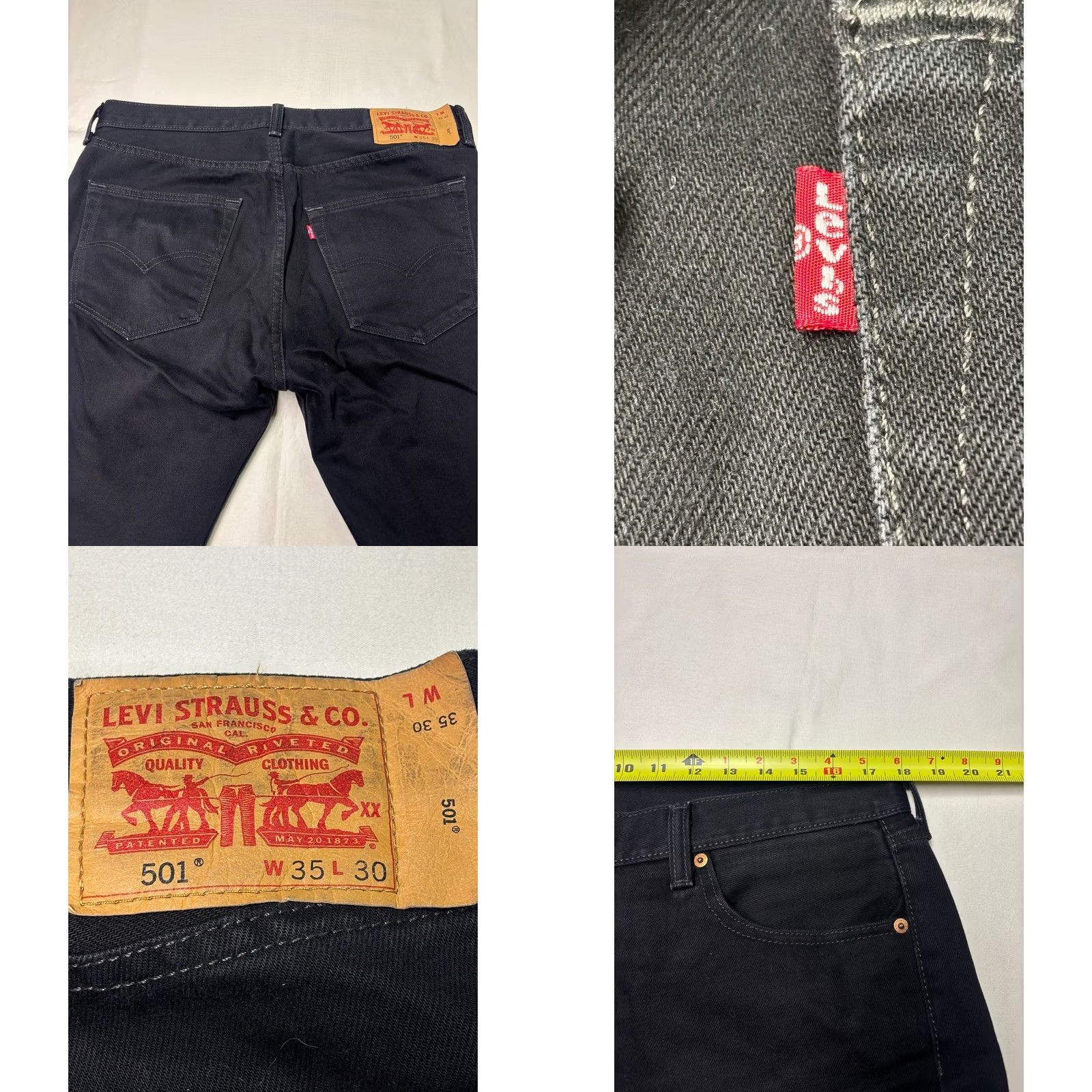 Levi's Levi's 501 Original Fit Black Denim Jeans Men's W36 L30 Button Fly Straight Regular 5-Pocket Logo Vintage? No, Standard Size US 36 / EU 52 - 8 Thumbnail