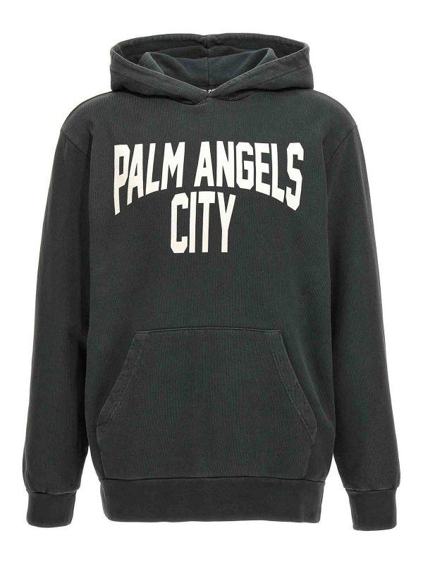 Palm Angels o1y0325 Logo Hoodie in Lead Size US S / EU 44-46 / 1 - 1 Thumbnail