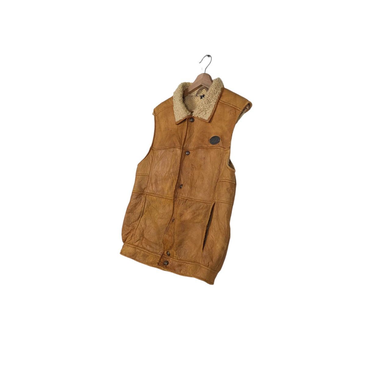 📌Vintage Tank Top Leather Shearling Aotea New Zealand