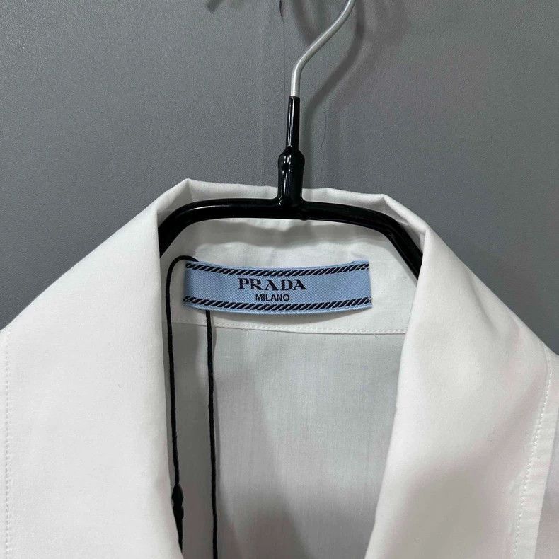 Prada White Ruffled Shirt by PRADA -2505 Size M / US 6-8 / IT 42-44 - 5 Thumbnail