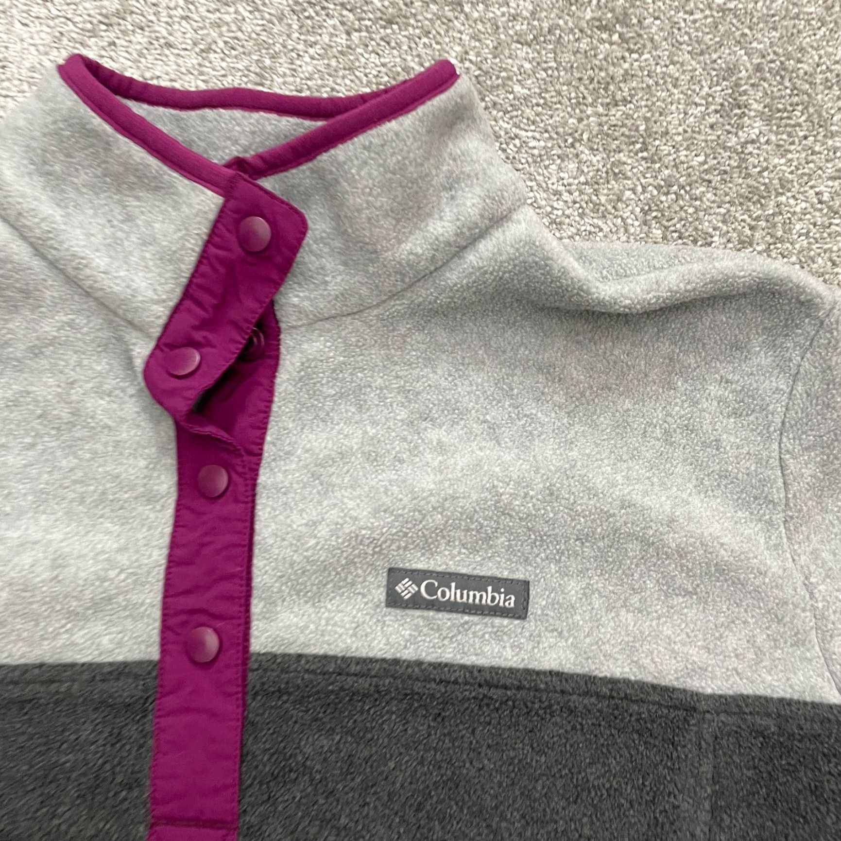 Vintage Columbia Campfire Fleece Jacket Mens XL Gray Purple 1/4 Snap Button Outdoor Hike Size US XL / EU 56 / 4 - 4 Thumbnail