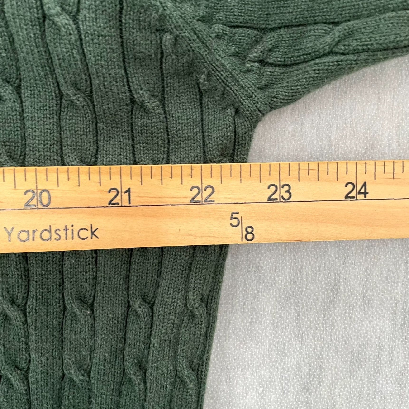 Tommy Hilfiger VINTAGE Tommy Hilfiger Sweater Adult XL Green Cable Knit V-Neck Logo 90s Mens Size US XL / EU 56 / 4 - 7 Thumbnail