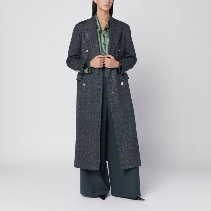 Tagliatore Tagliatore Black Houndstooth Double-Breasted Coat Size M / US 6-8 / IT 42-44 - 1 Thumbnail