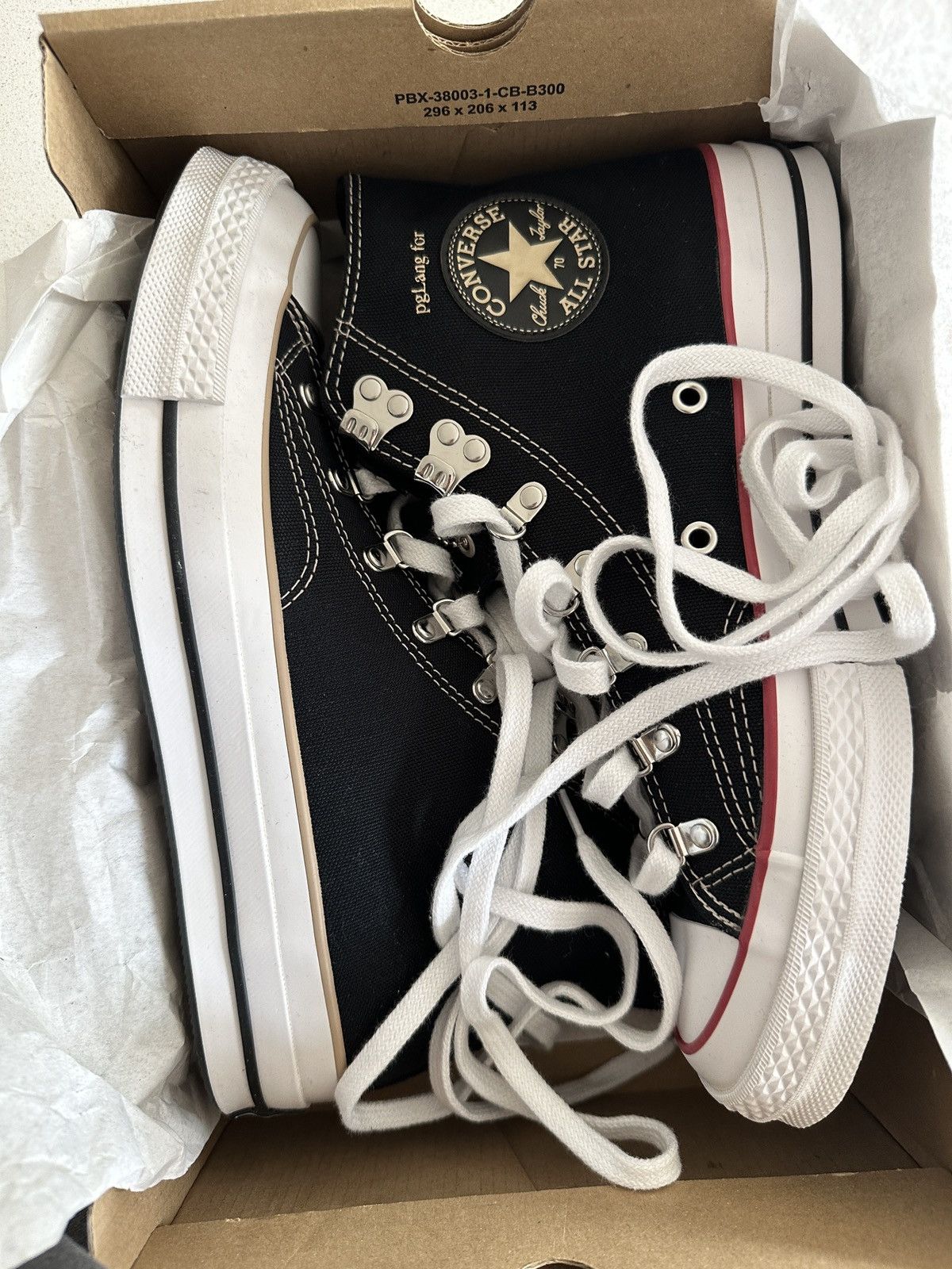 image of Pg Lang Converse Kendrick Lamar Shoes in Black, Men's (Size 8)