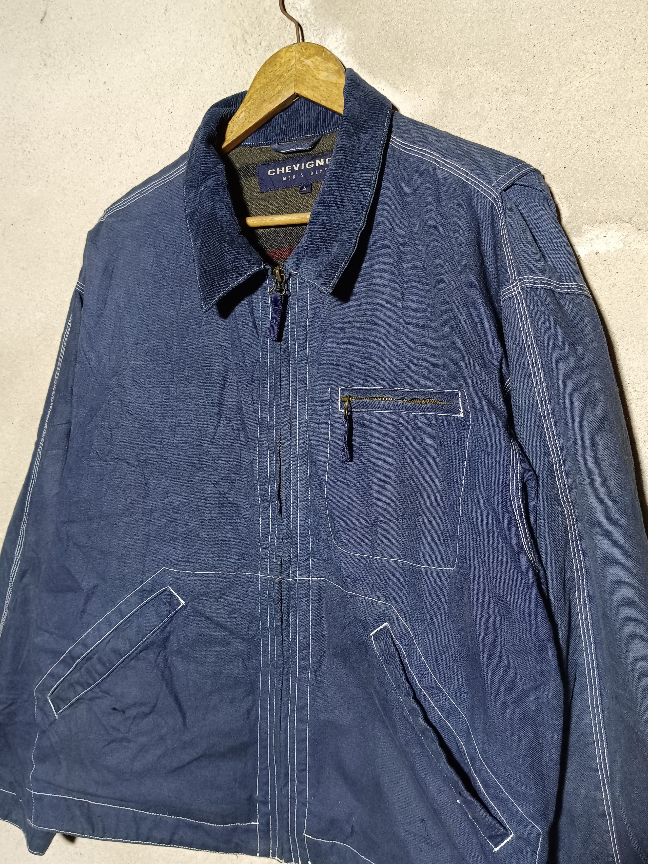 Chevignon × Vintage Vintage Chevignon Chrome Workers Jacket Coat Size US L / EU 52-54 / 3 - 3 Thumbnail
