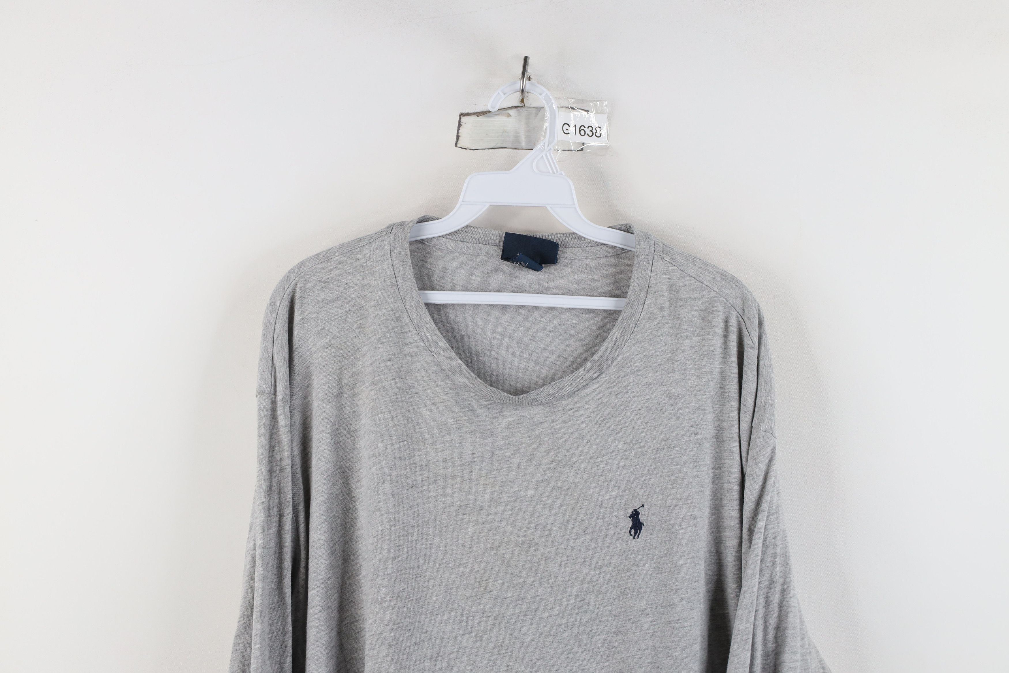 Ralph Lauren Vintage 90s Ralph Lauren Long Sleeve T-Shirt Heather Gray Size US L / EU 52-54 / 3 - 2 Thumbnail