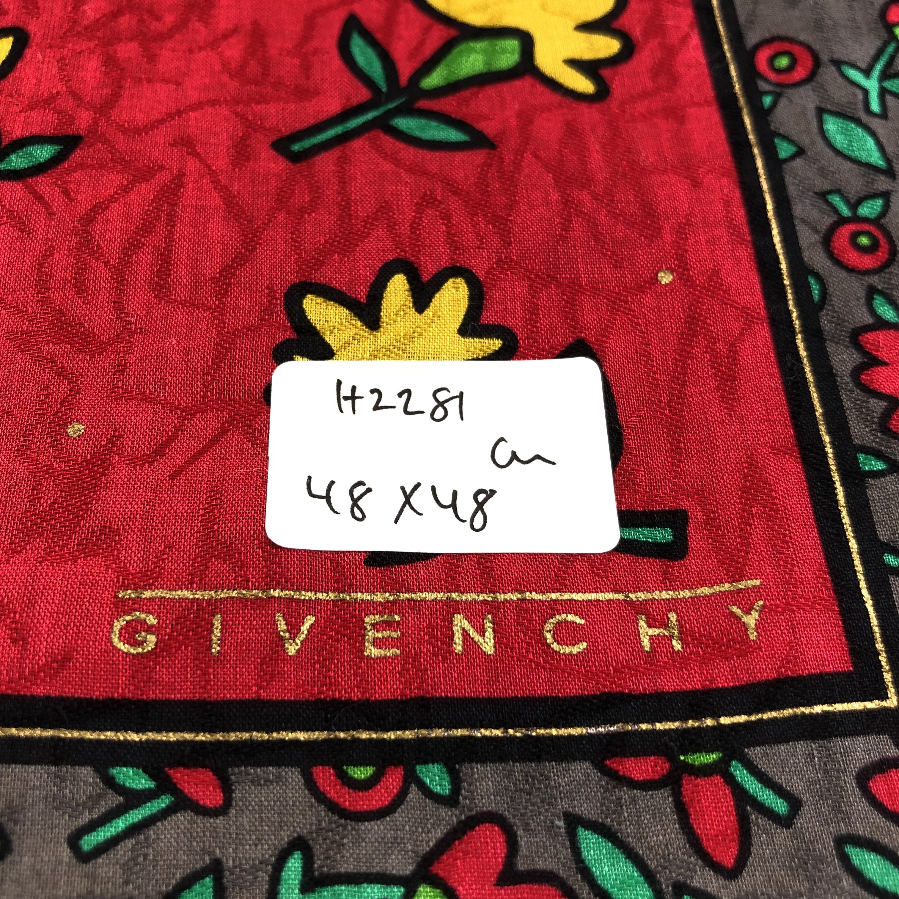 Givenchy Givenchy Floral Handkerchief Neckerchief Bandana H2281 Size ONE SIZE - 5 Thumbnail