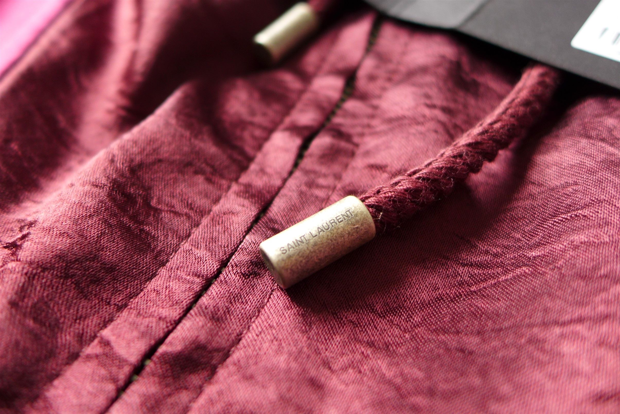 Saint Laurent Paris Size 48 - Saint Laurent Track Jacket - Burgundy Satin Size US M / EU 48-50 / 2 - 10 Thumbnail
