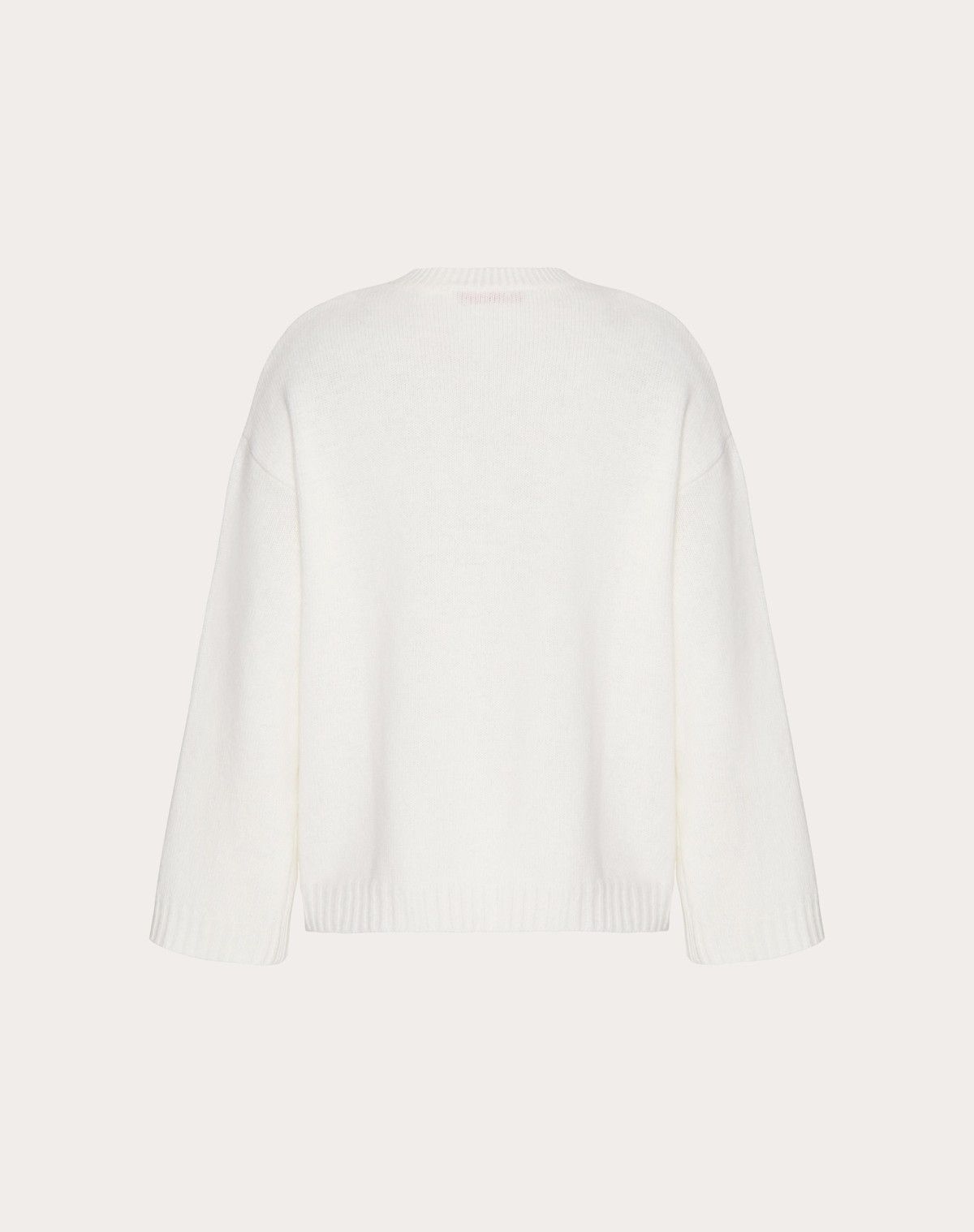 Valentino o1s1wg110525 Embroidered Wool Jumper in White Size S / US 4 / IT 40 - 2 Thumbnail