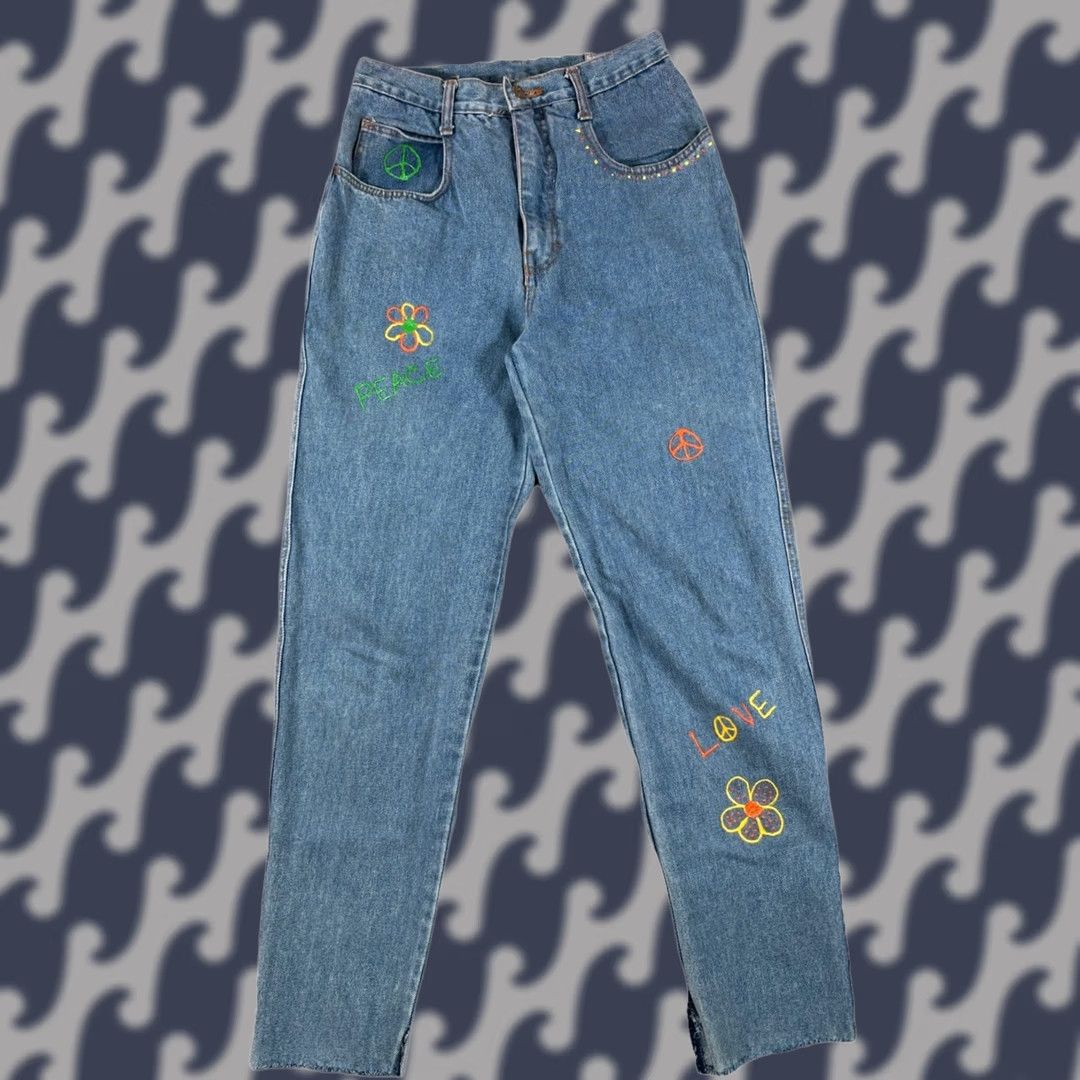 Denime VINTAGE Ever Blue Womens Jeans Boho 1990s Straight Leg Medium Wash 27x29 Denim Size 27" / US 4 / IT 40 - 1 Thumbnail