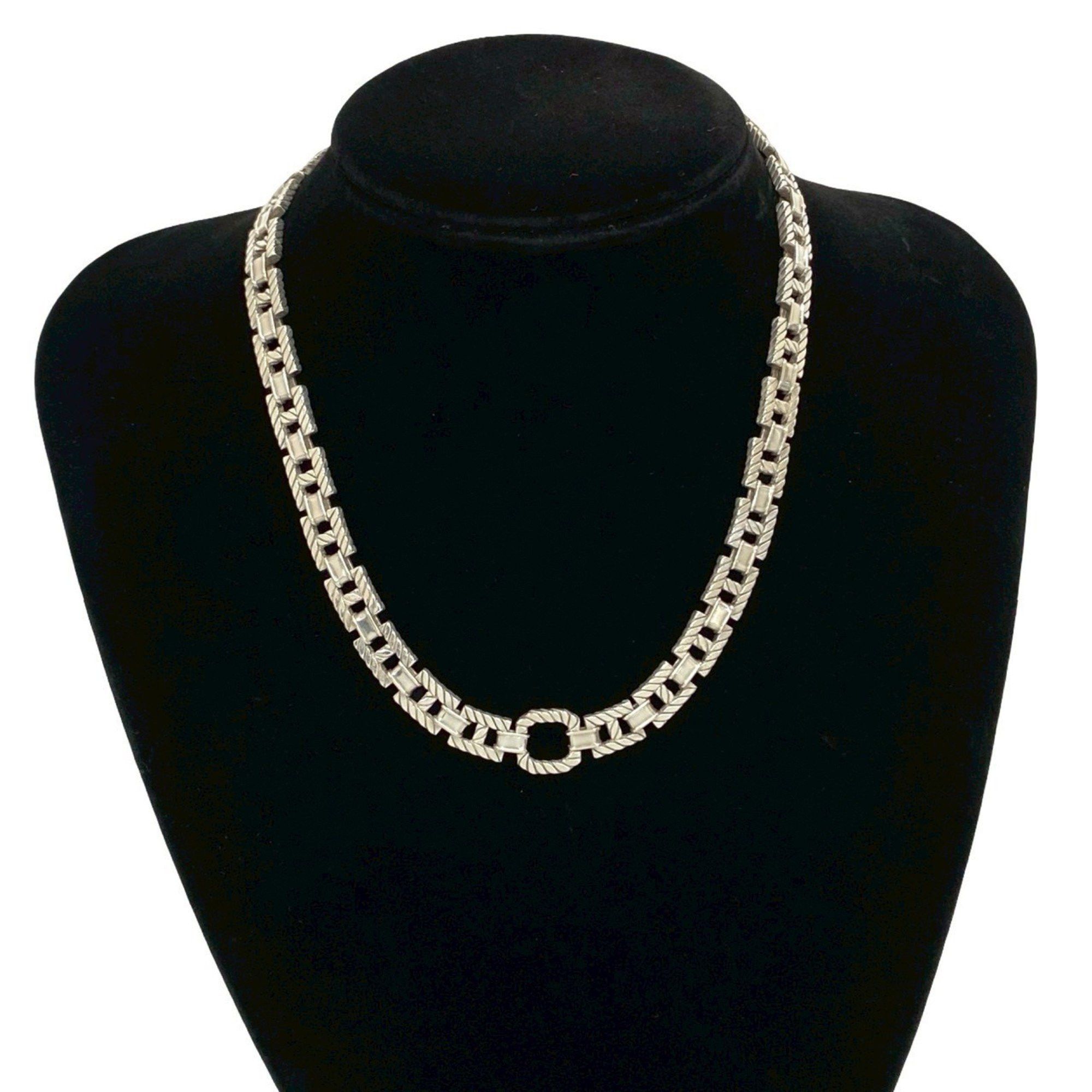 HERMES Grand Sport Vintage Silver 800 Necklace/Choker Pendant 25261
