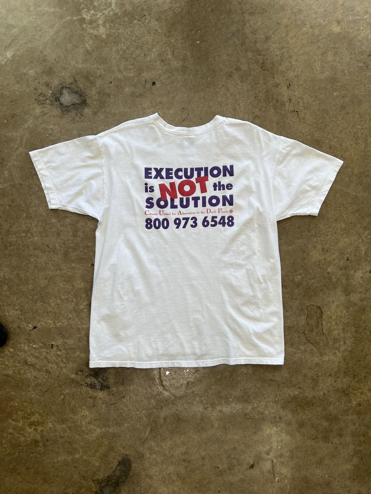 Vintage Vintage Death Penalty CUADP Execution Not Solution Tee XL Size US XL / EU 56 / 4 - 5 Thumbnail