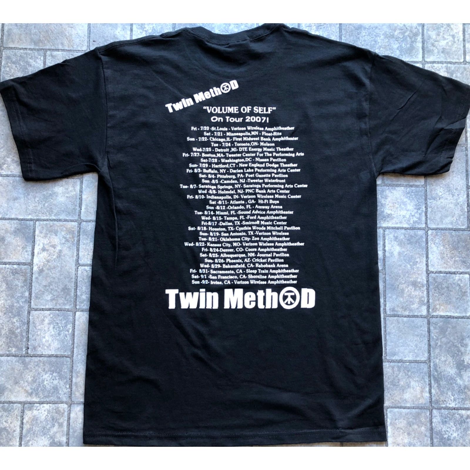 Gildan Gildan T-Shirt Twin Method Logo Band USA Tour 2007 Black Cotton Regular M Men Shirt Size US M / EU 48-50 / 2 - 3 Thumbnail