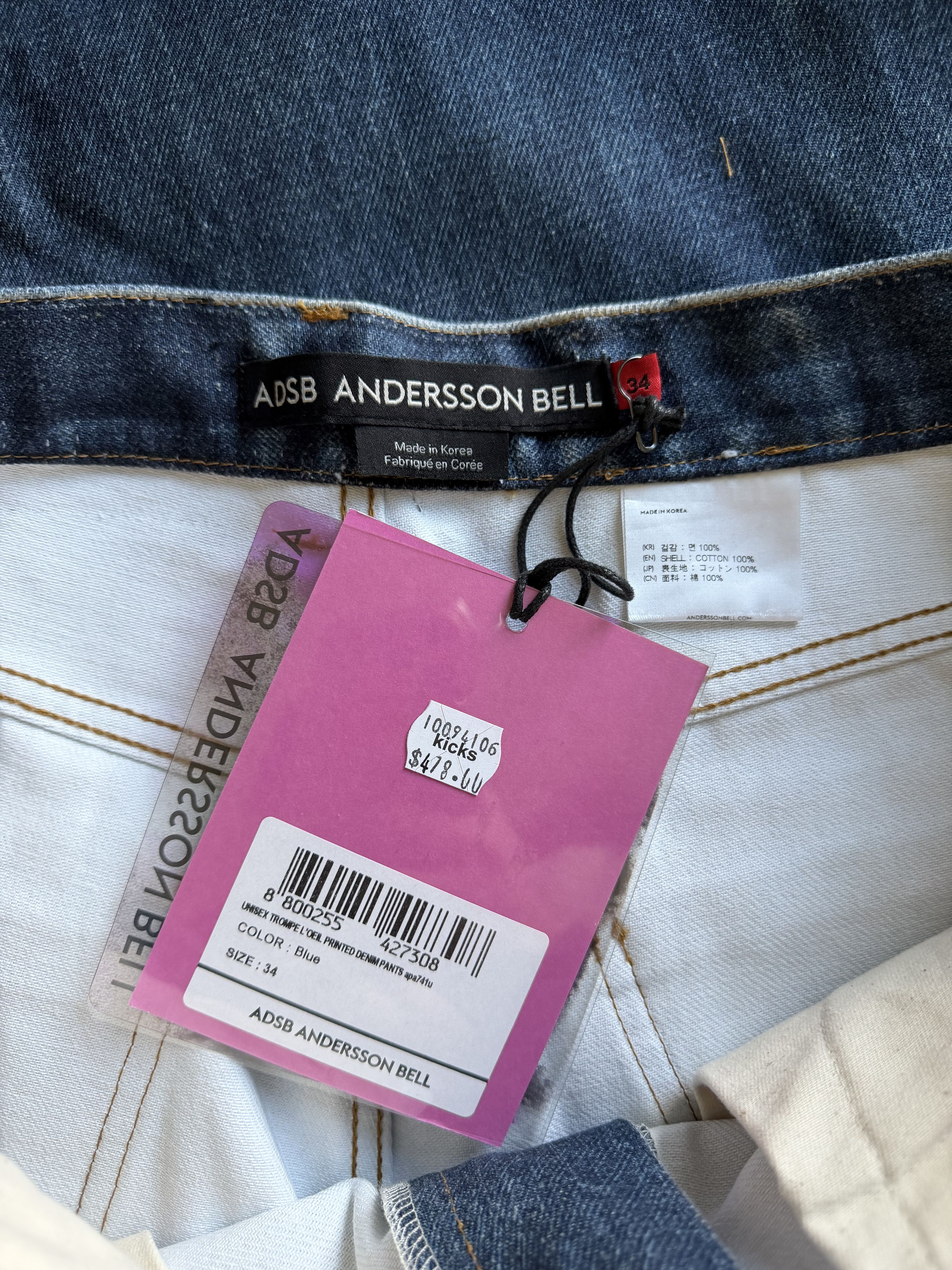 Andersson Bell Andersson Bell Tromp L'oeil Printed Jeans in Blue Size US 34 / EU 50 - 9 Thumbnail