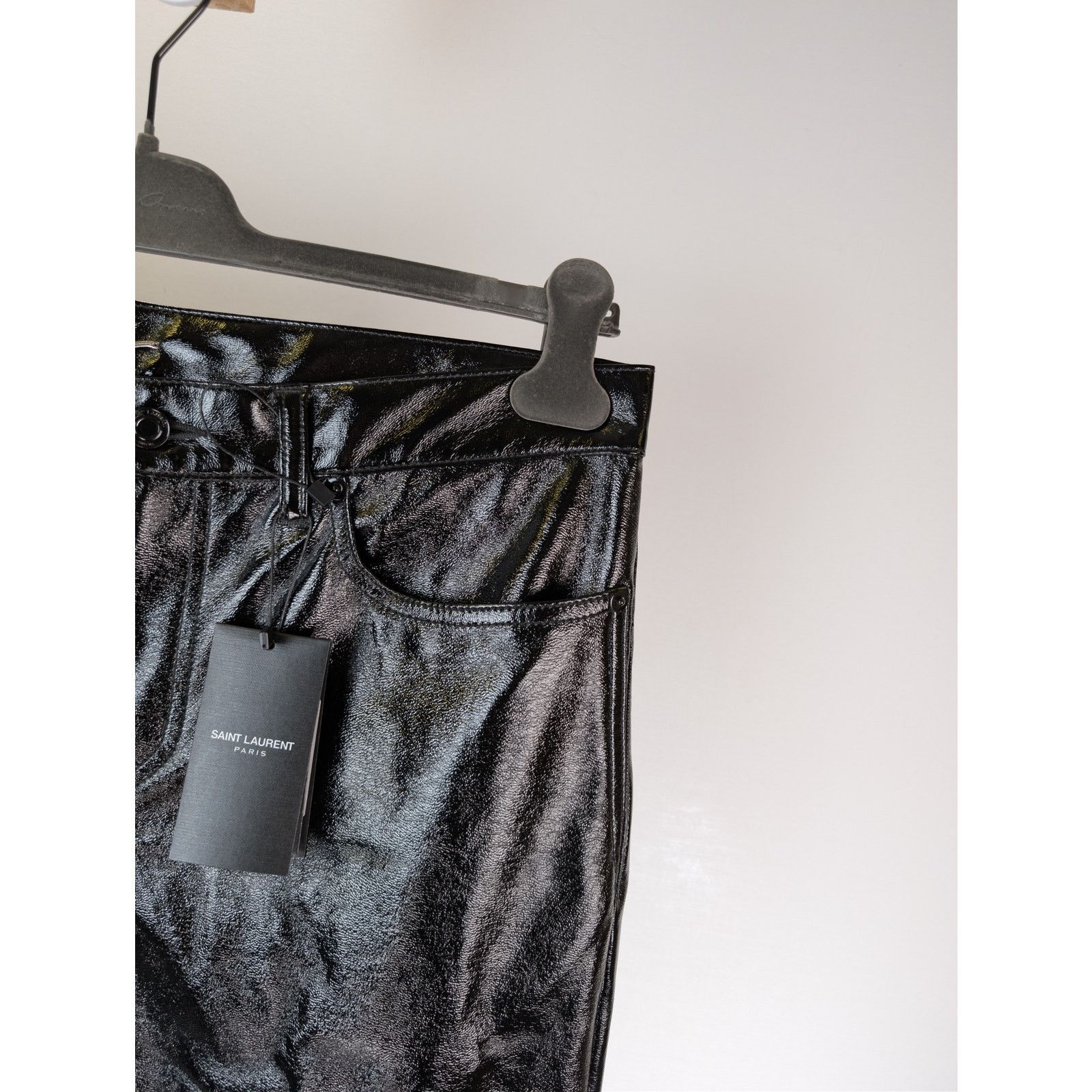 Saint Laurent Paris o1rshd1 Skinny 5 Pocket Med Venice Shiny Lacquered Pants Size US 32 / EU 48 - 5 Thumbnail