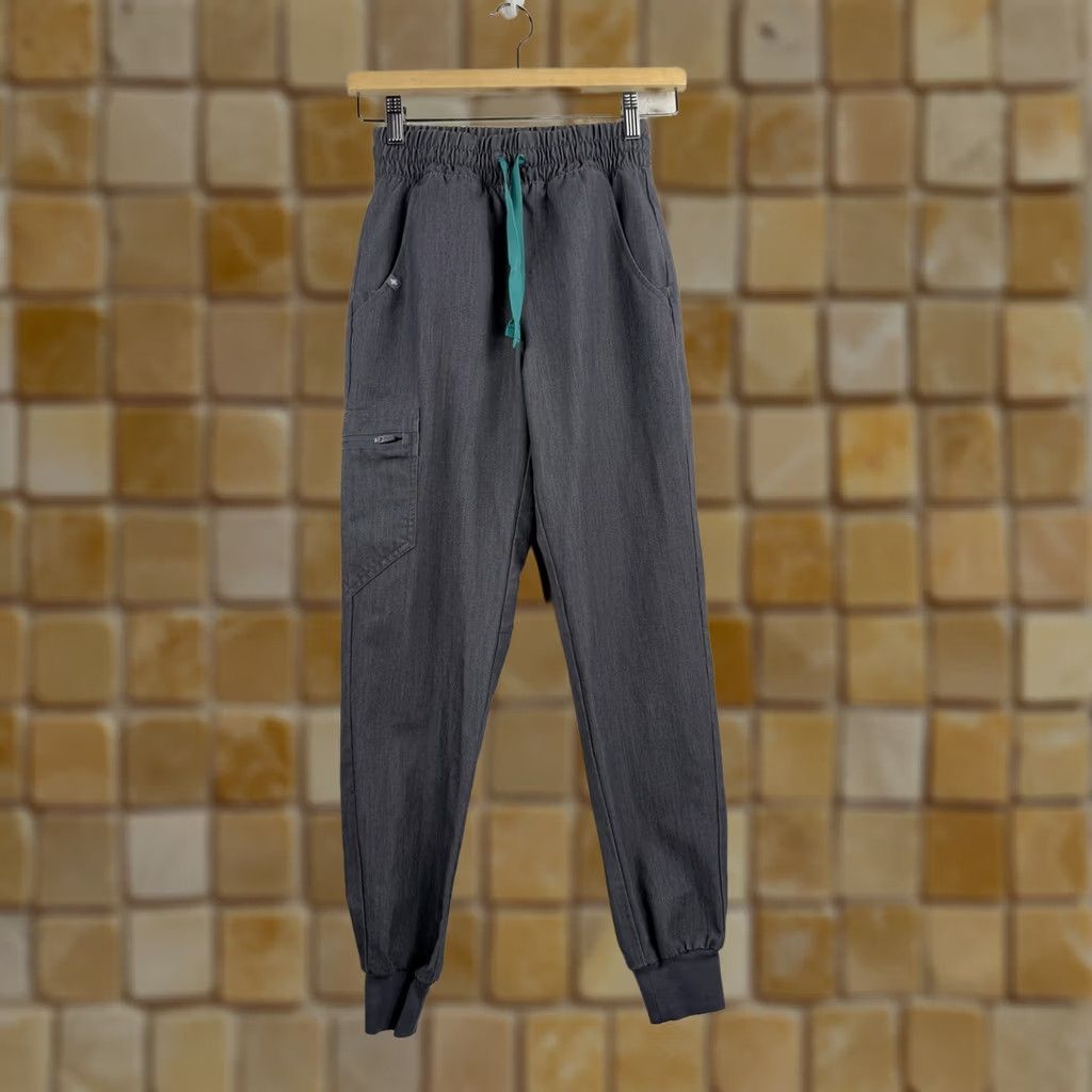 Vintage FIGS Zamora Jogger Scrub Pants Gray Women’s 2XS PETITE Size 24" / US 00 / IT 34 - 1 Thumbnail