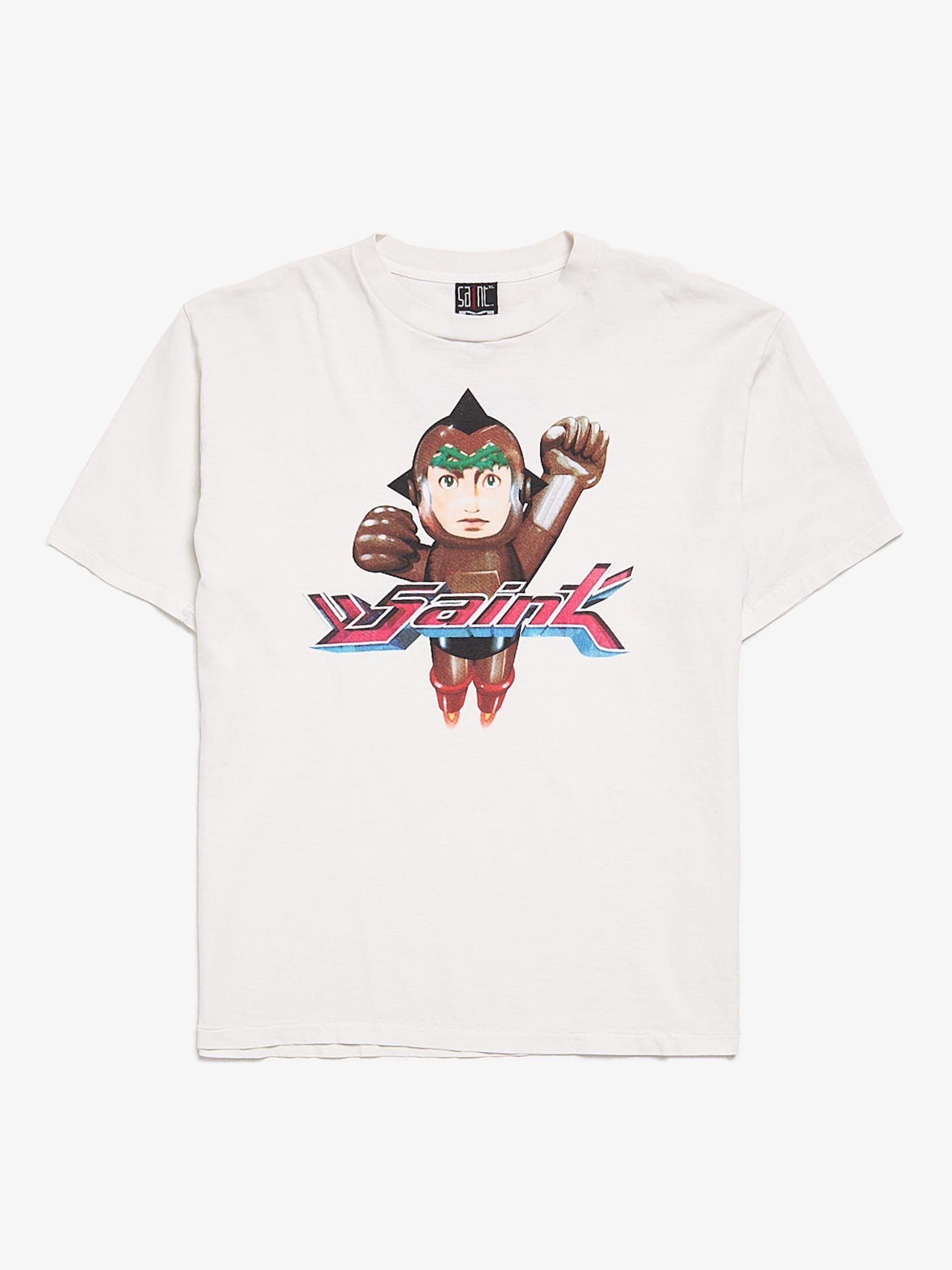 image of Saint Michael Saint Astro Robot Front Logo T-Shirt, Men's (Size Large)