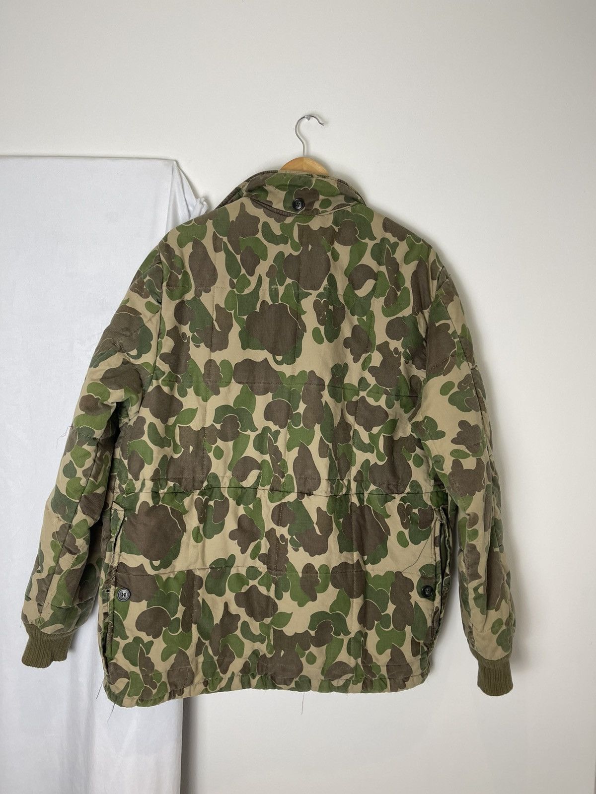 Vintage 70s Oversized quilted thrashed faded bomber work jacket hunt Size US L / EU 52-54 / 3 - 2 Thumbnail