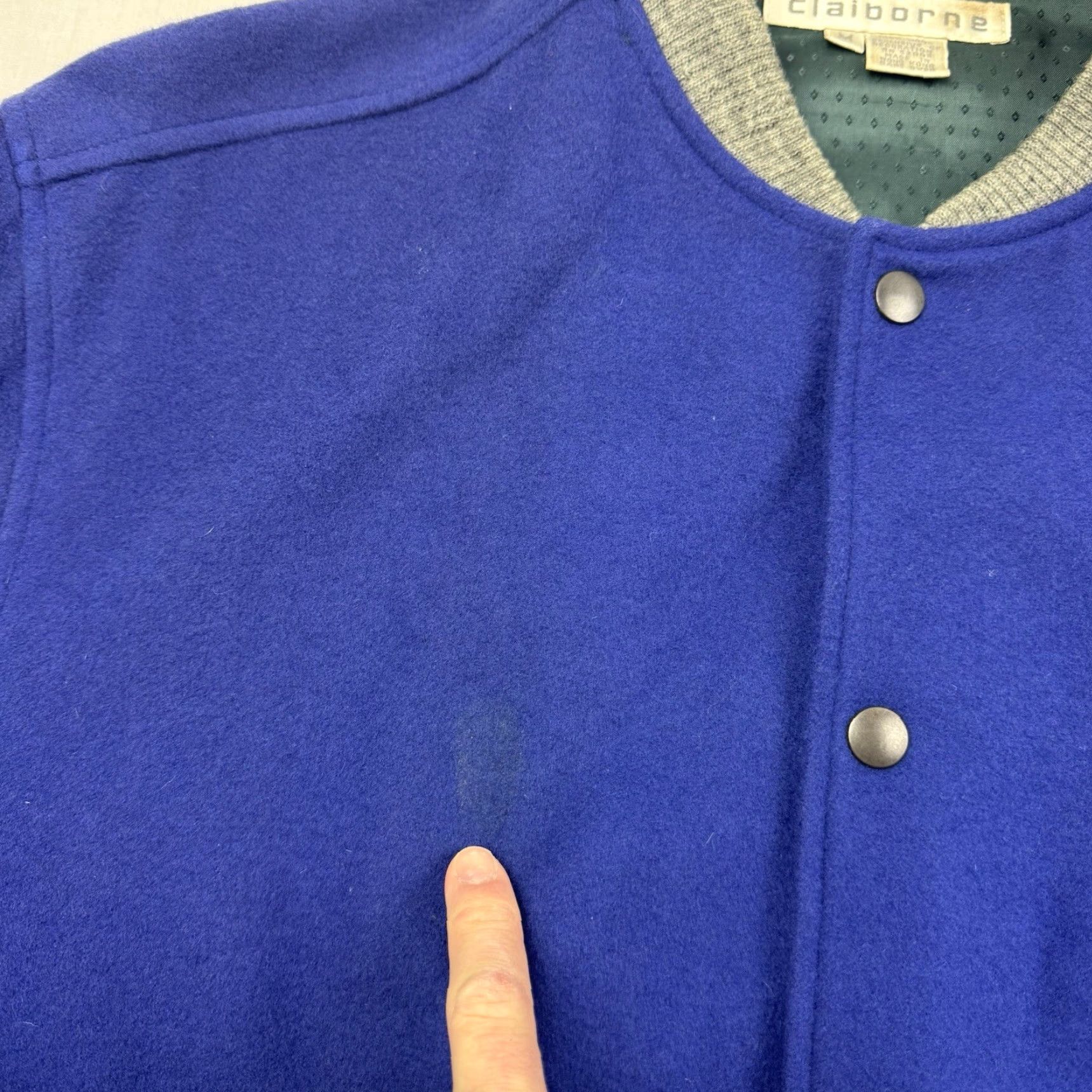 Liz Claiborne VINTAGE Liz Claiborne Letterman Jacket Womens M Wool Snap Up Blue Solid Preppy 90s 80s Casual Size M / US 6-8 / IT 42-44 - 5 Thumbnail