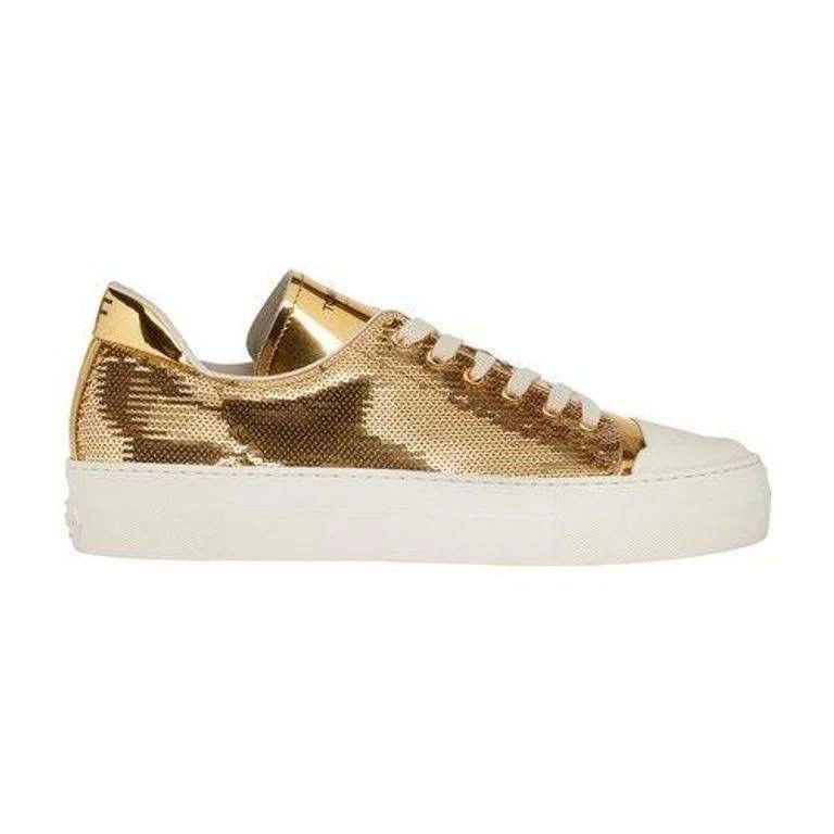 image of Tom Ford O1Loc1C0424 W2878 Low-Top Sneakers In White/gold, Women's (Size 9)