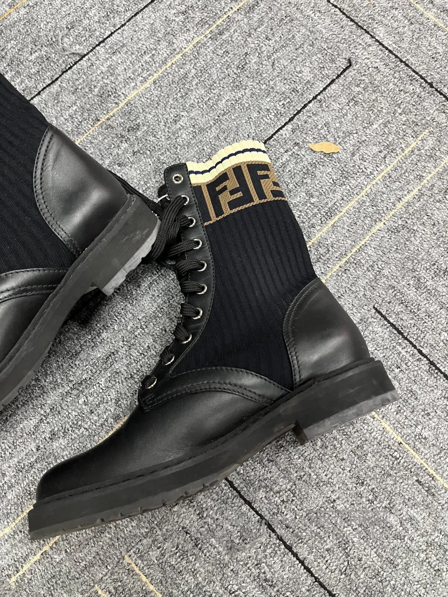 Fendi FENDI Fendi Patchwork Knitted Monogram Sock Booties Size 3 Size US 5.5 / IT 35.5 - 6 Thumbnail