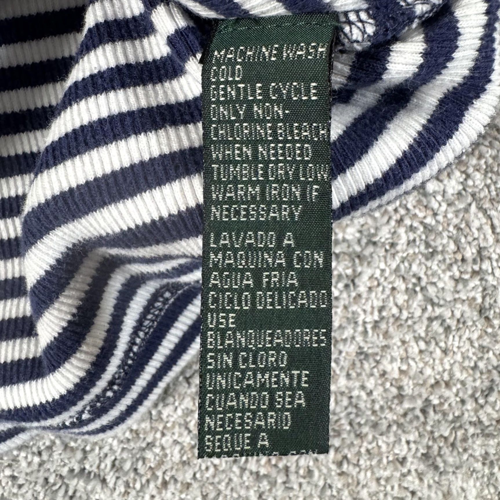 Ralph Lauren VINTAGE Lauren Ralph Lauren Shirt M Henley Ribbed Nautical Preppy Parisian Bella Swann Size M / US 6-8 / IT 42-44 - 6 Thumbnail