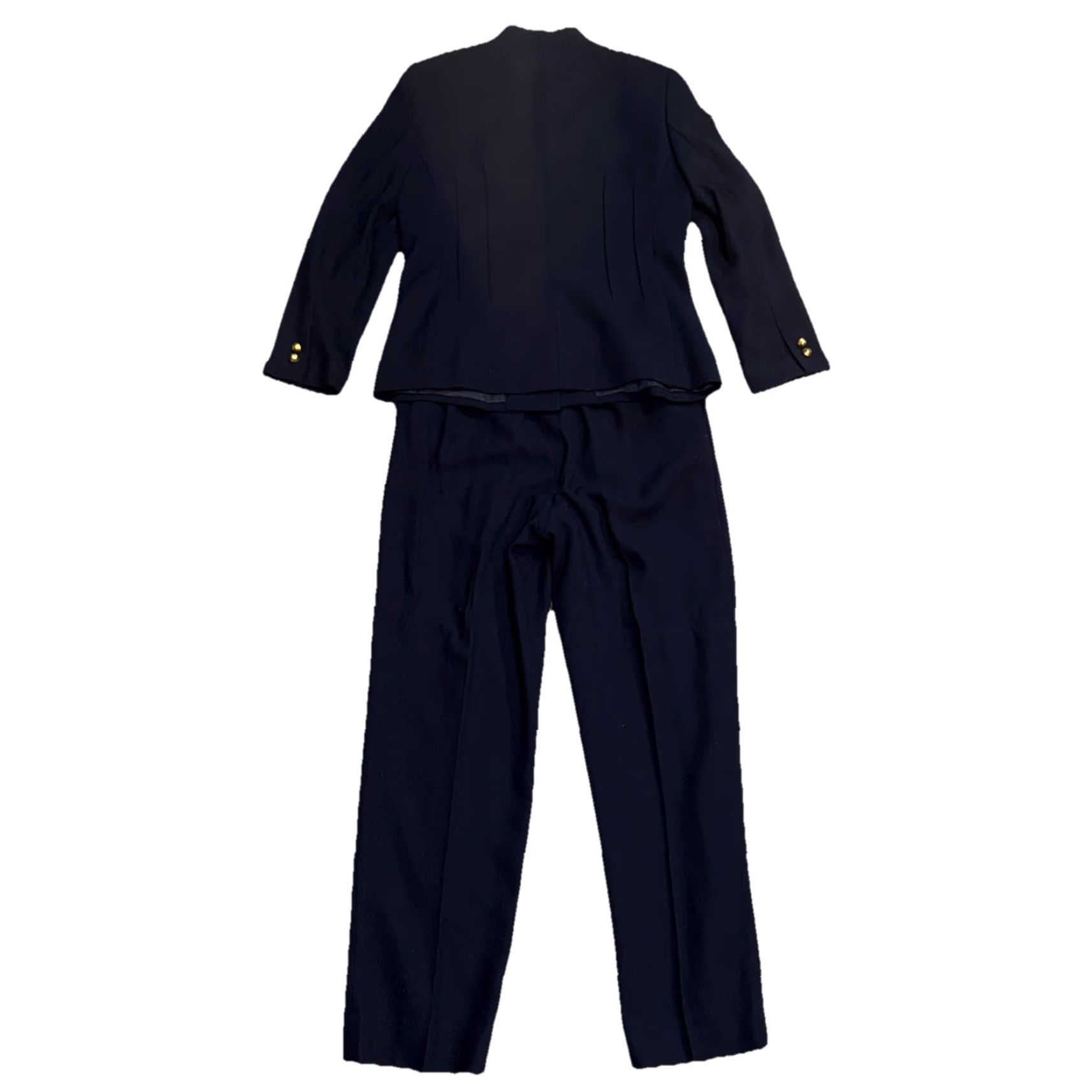 Kasper VINTAGE Kasper Pantsuit Two-Piece Black Lined Blazer & Pants 10 Womens Tailored Shoulder Pads 2-Piece Set Jacket & Pants Size 32" / US 10 / IT 46 - 2 Thumbnail