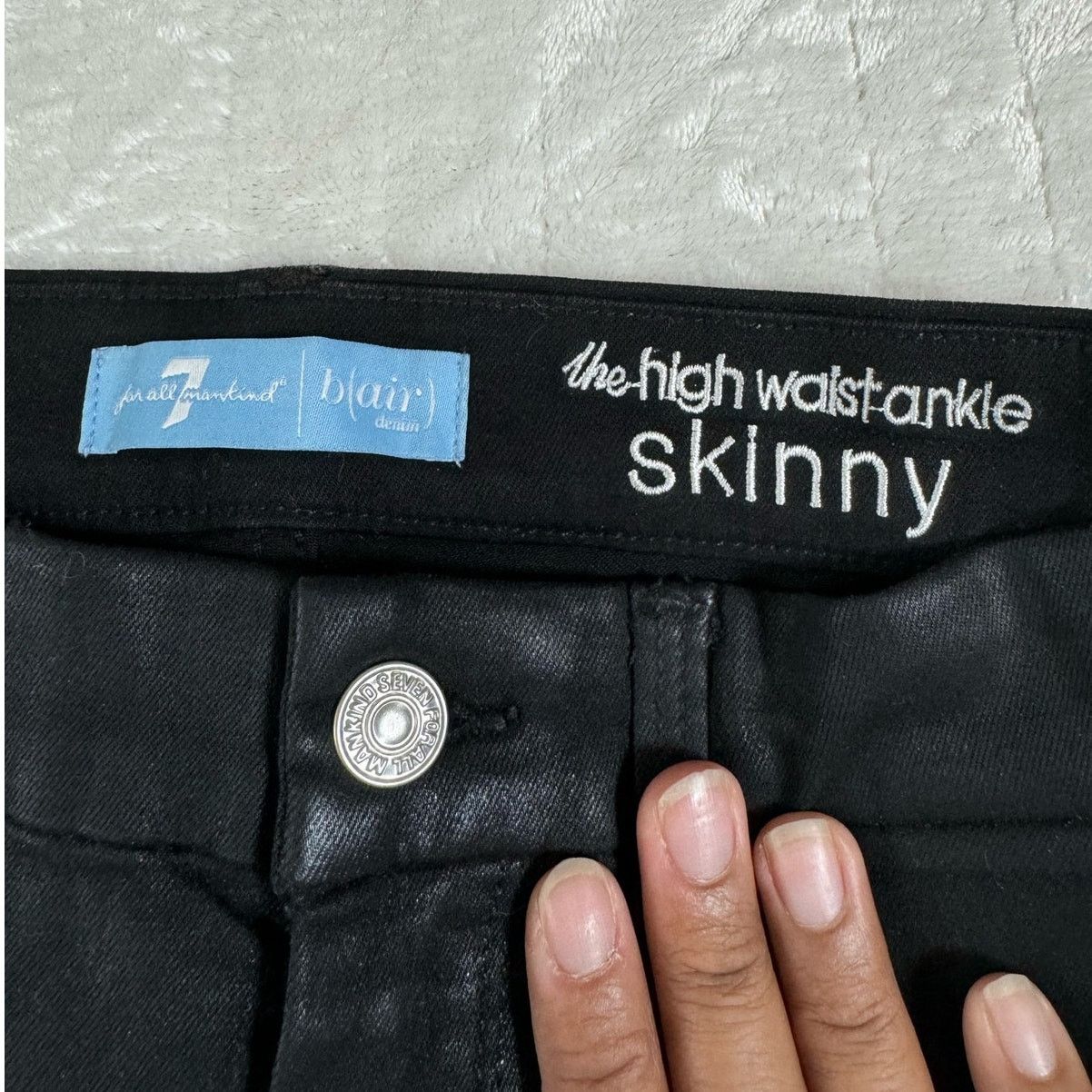 7 For All Mankind 7 For All Mankind Blair High Waist Coated Skinny Jeans USED Size 28" / US 6 / IT 42 - 4 Thumbnail