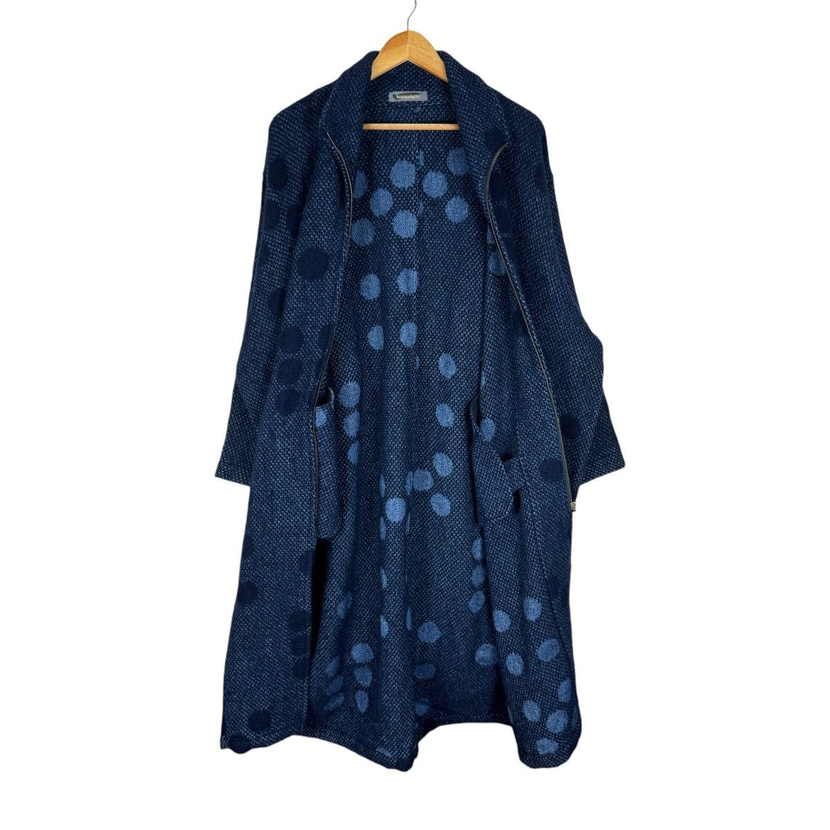 Indigo × Issey Miyake × Vintage 🌟80s ISSEY MIYAKE FW1986 BLANKET WOOL LONG JACKET Size M / US 6-8 / IT 42-44 - 7 Thumbnail