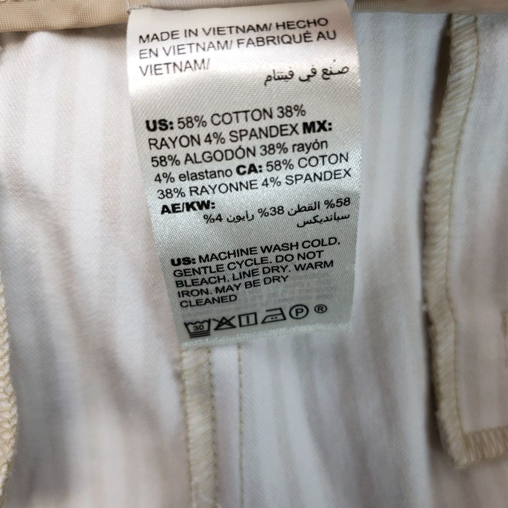 Vintage Chicos Womens Pants Sz 16 Tan White Stripe High Rise Cotton Blend Size 38" / US 16 / IT 52 - 6 Thumbnail