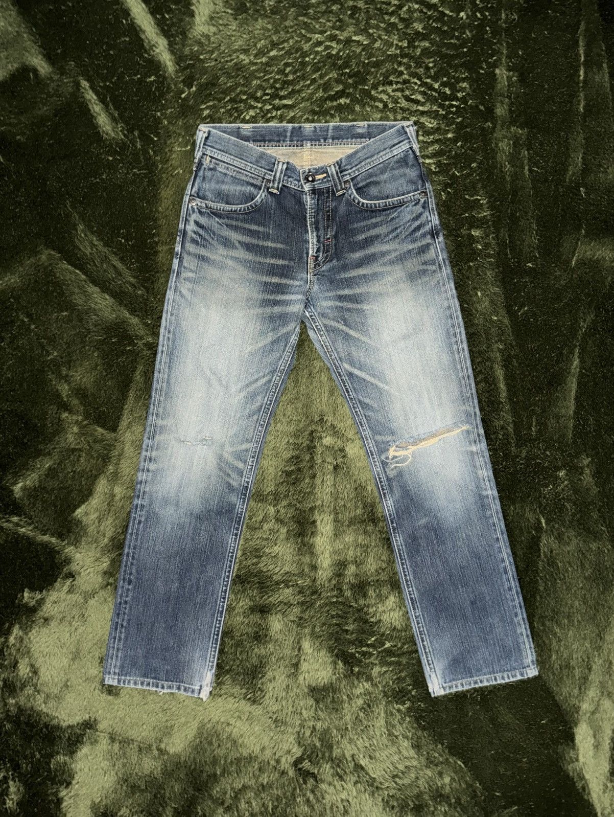 Wrangler [29] wrangler japan red batek vintage washed denim pants Size US 29 - 1 Thumbnail