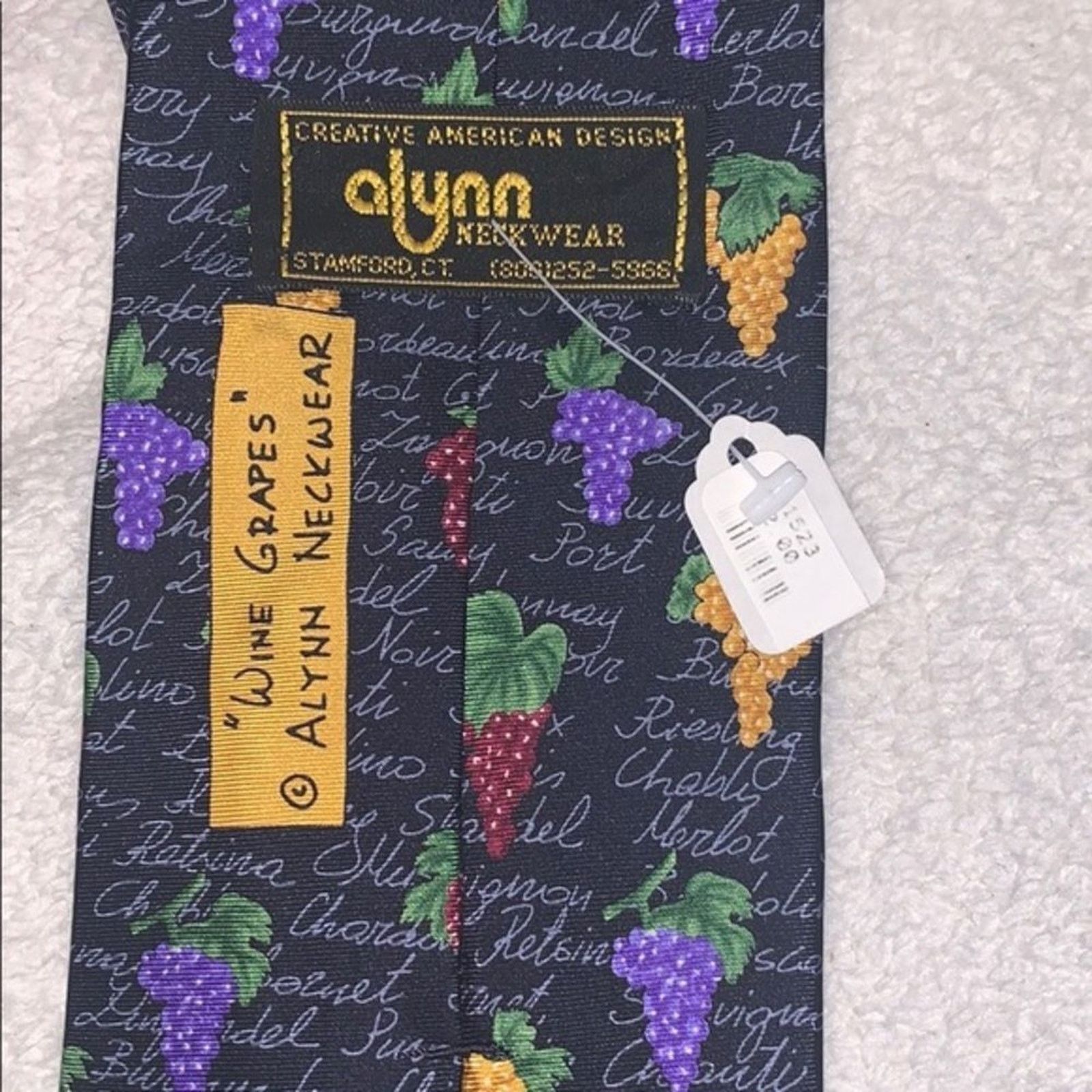 Other Alynn Neckwear Wine Grapes Design Necktie | Sz OS, NWT Size ONE SIZE - 4 Thumbnail