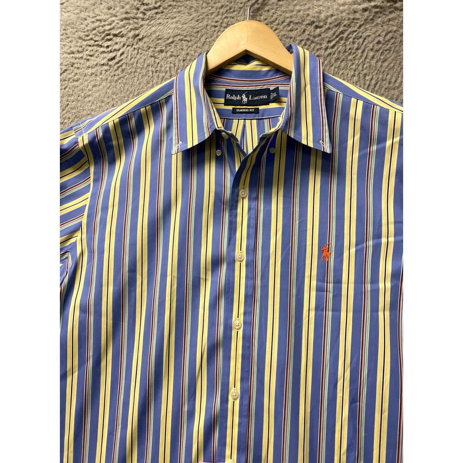 Polo Ralph Lauren Ralph Lauren Button-Up Shirt Mens XL Classic Plaid Blue Yellow Long Sleeve Button-Down Collared Casual Size US XL / EU 56 / 4 - 3 Thumbnail