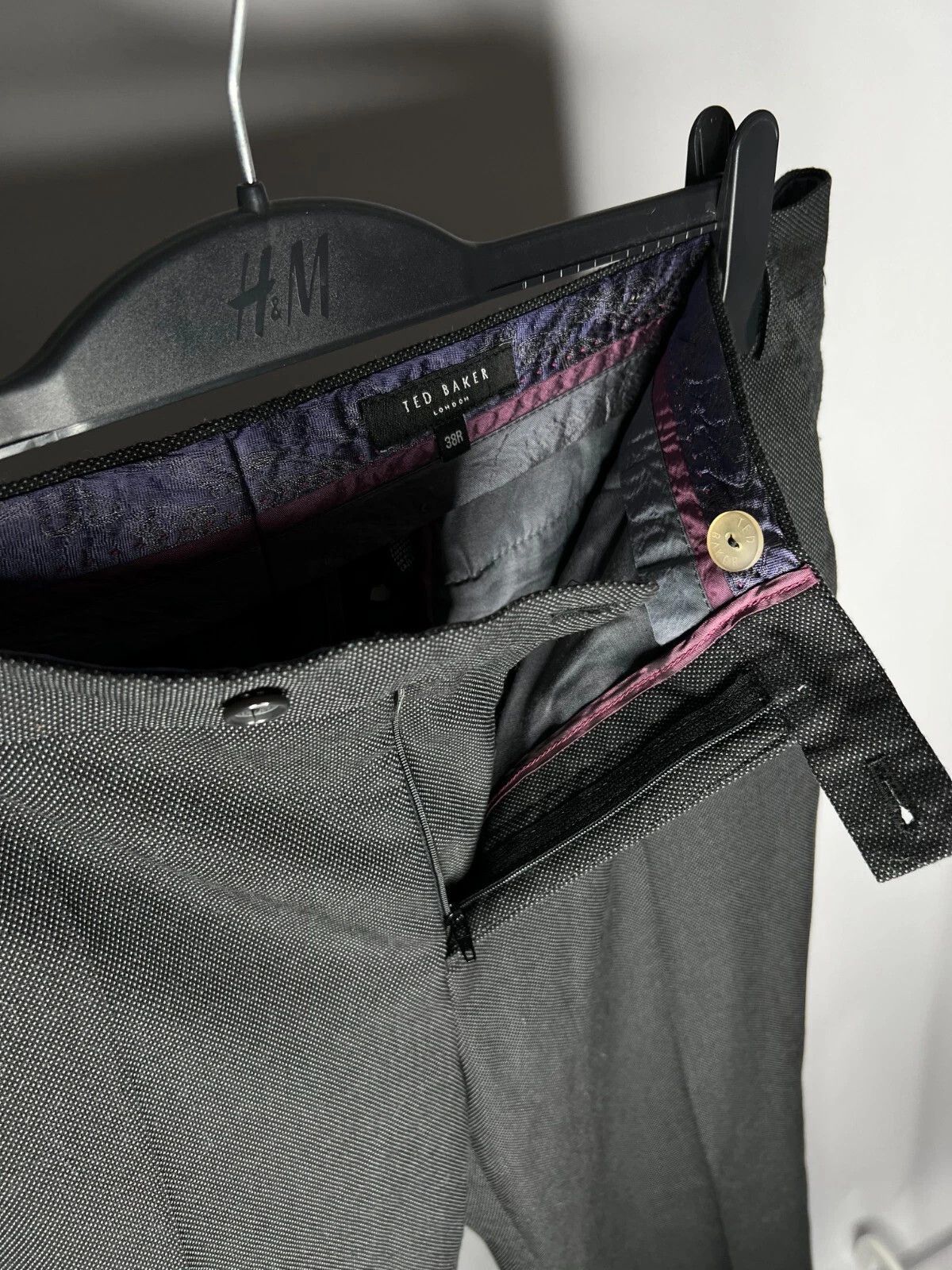 Ted Baker Ted Baker London Black Men's Flat Front Dress Pants Chino Size US 38 / EU 54 - 3 Thumbnail