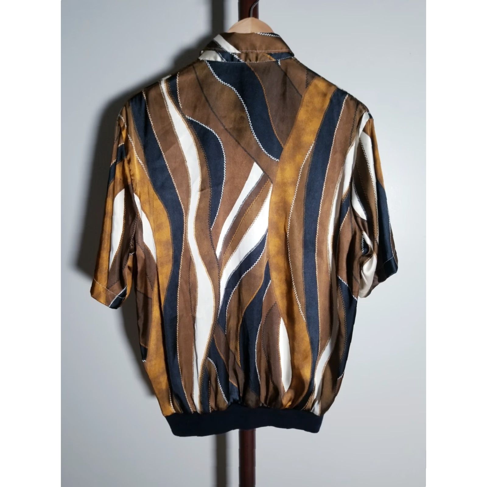 Coogi VINTAGE Alan Stuart Shirt Large Brown Black Coogi Cosby Banded Waist Polo Size US L / EU 52-54 / 3 - 3 Thumbnail