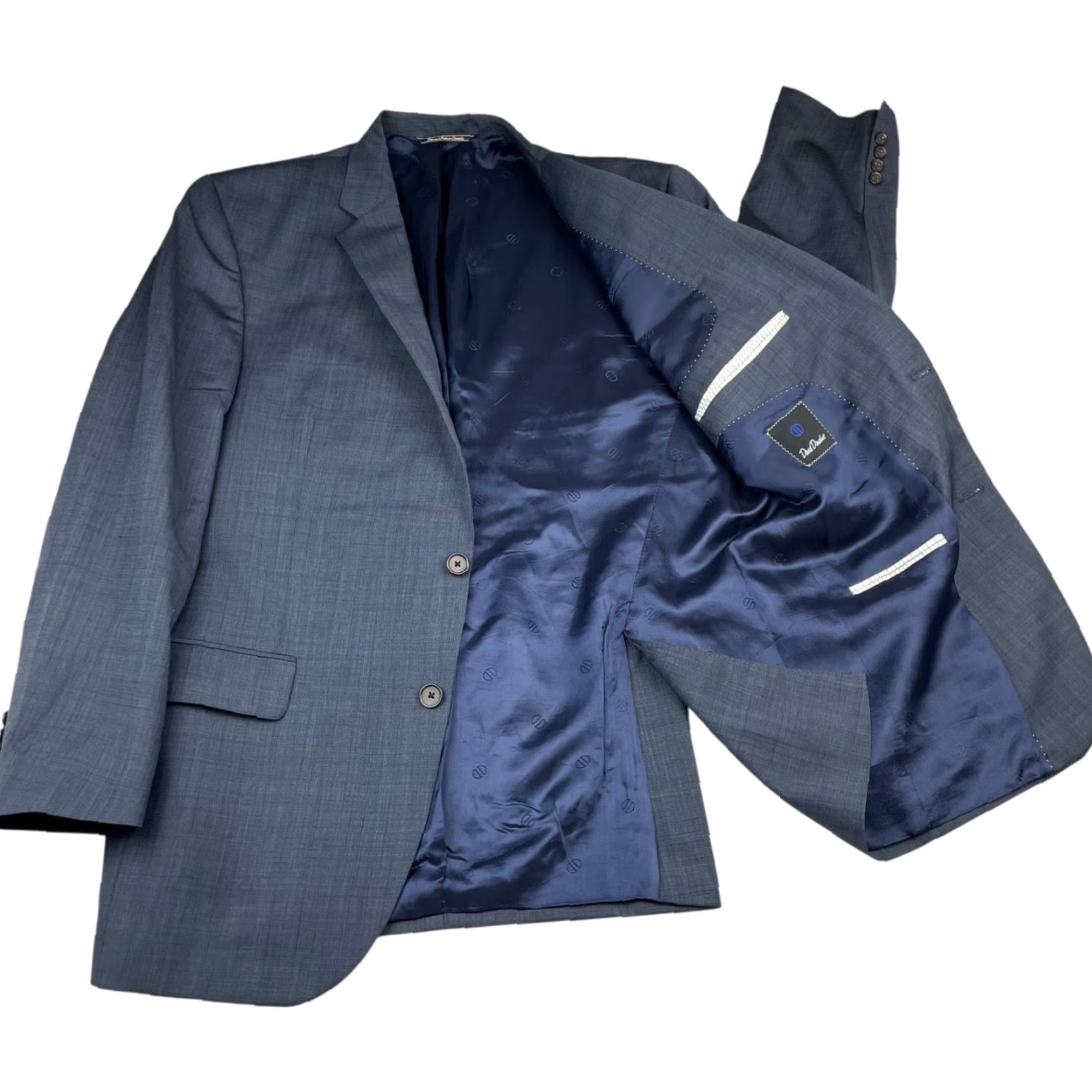 David Donahue VINTAGE David Donahue Blazer Navy Blue 40S 100% Wool Two-Button Single-Breasted Notch Lapel Men’s Jacket Short Regular Size 40R - 3 Thumbnail