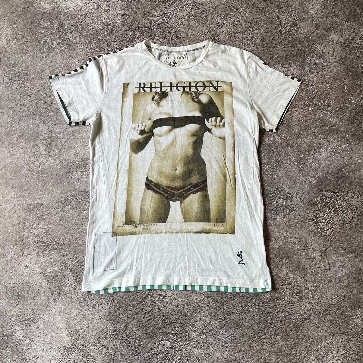 Vintage Vintage Religion Y2K Sun Faded Graphic Tee Skate Archive L Size US L / EU 52-54 / 3 - 3 Thumbnail