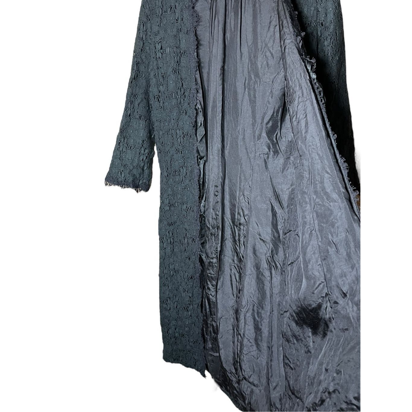 Other Miguelina Black Crochet Long Line Cardigan Duster Size Large Size L / US 10 / IT 46 - 9 Thumbnail