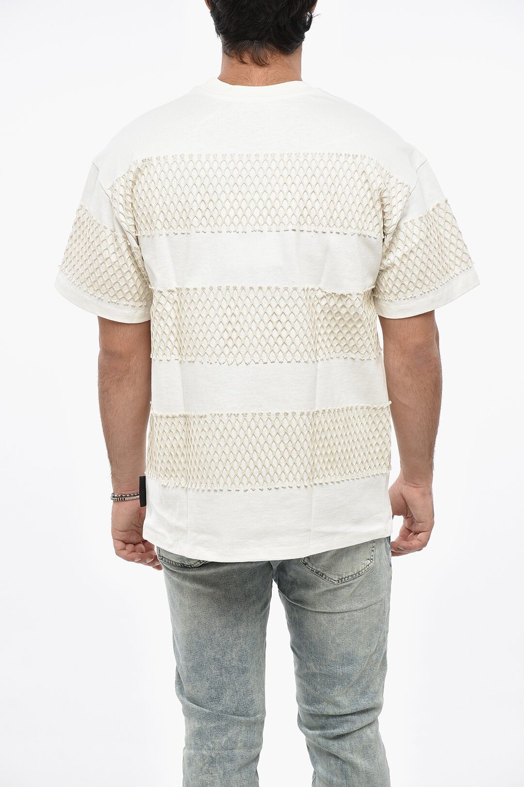 MSGM og1mm1125 Crewneck Cotton Jersey T-Shirt in White Size US XS / EU 42 / 0 - 2 Thumbnail
