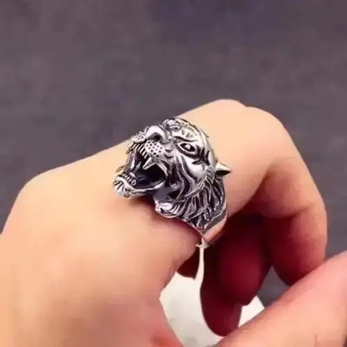 Jewelry × Vintage Vintage Tiger Ring Men's Exquisite Animal Jewelry Size ONE SIZE - 2 Thumbnail