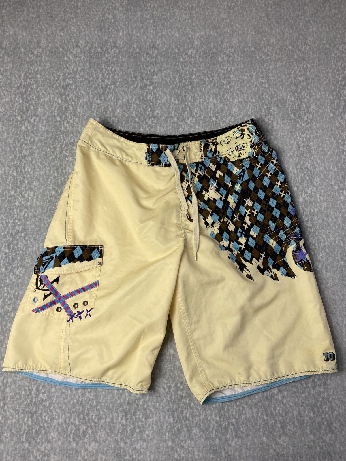 Quiksilver Vintage Quiksilver Argyle Boardshorts Size US 34 / EU 50 - 1 Thumbnail