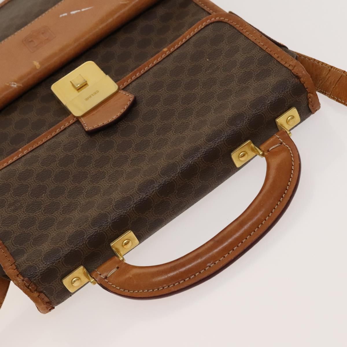 Celine CELINE Macadam Canvas Shoulder Bag Pvc Leather Brown Gold Size ONE SIZE - 6 Thumbnail