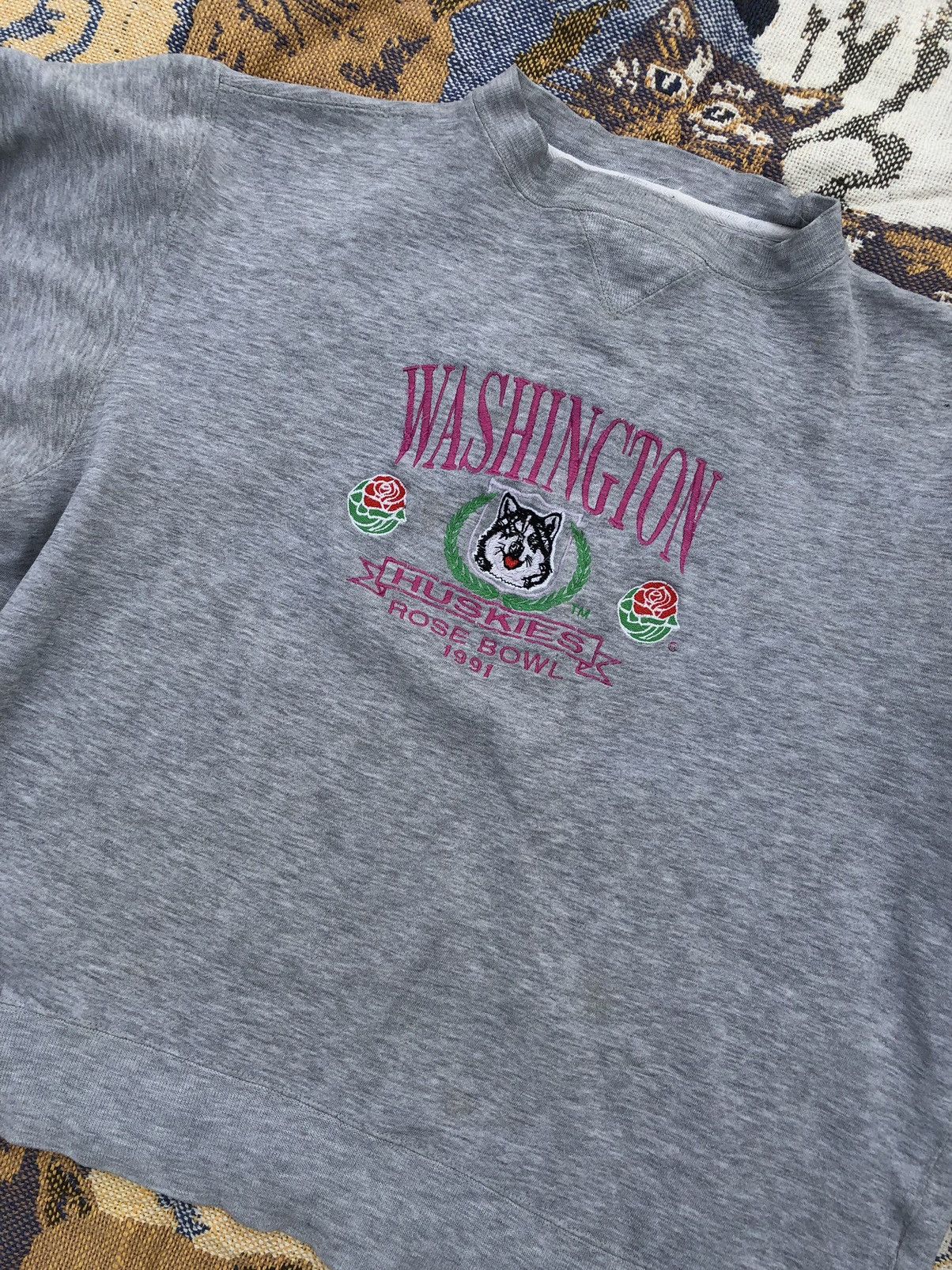 Logo 7 × Vintage Crazy Vintage 90s University Of Washington Huskies Rosebowl Size US XL / EU 56 / 4 - 2 Thumbnail