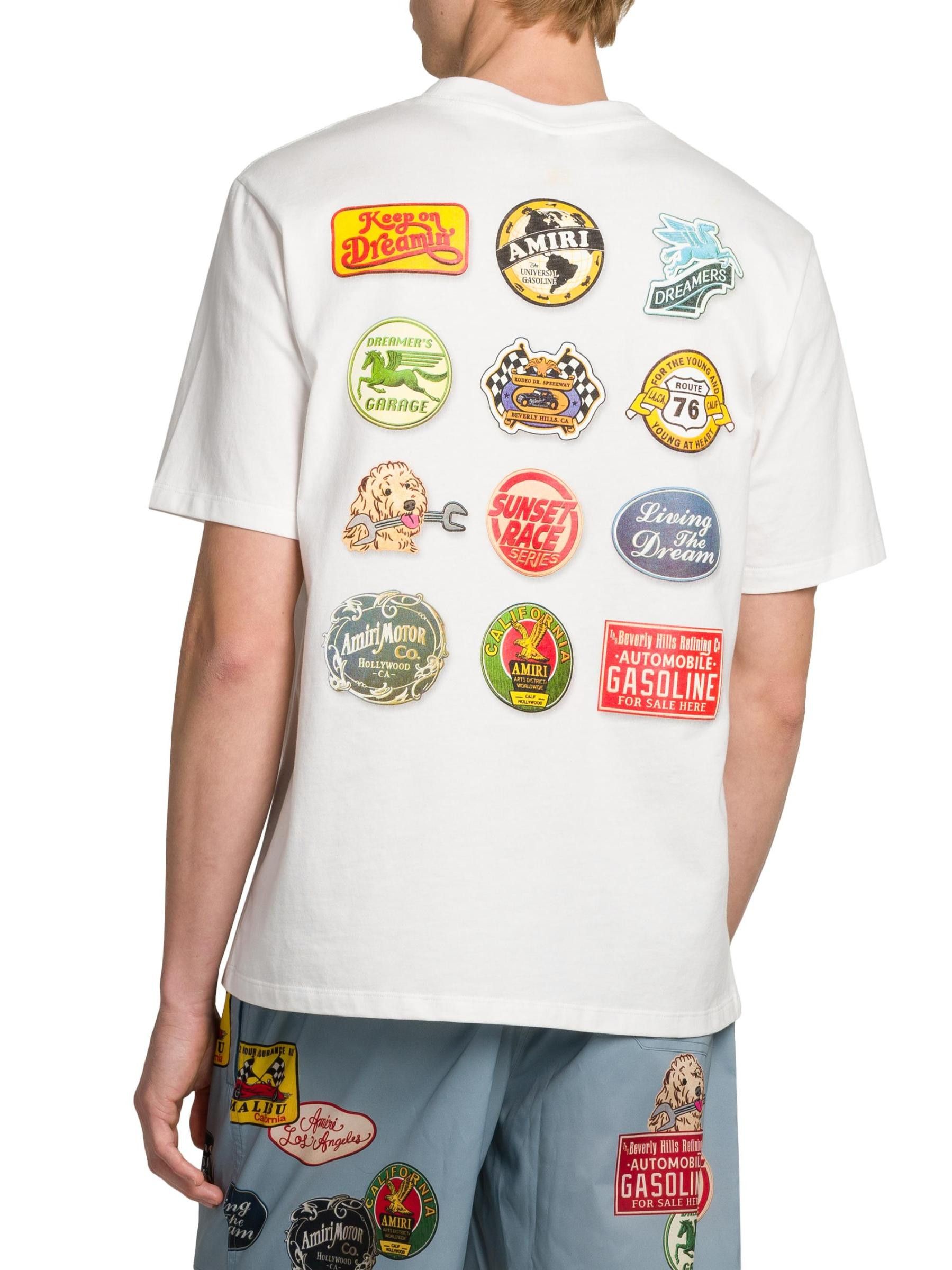 Amiri os11x1225 Station Patch Cotton Crewneck T-Shirt in White Size US L / EU 52-54 / 3 - 5 Thumbnail