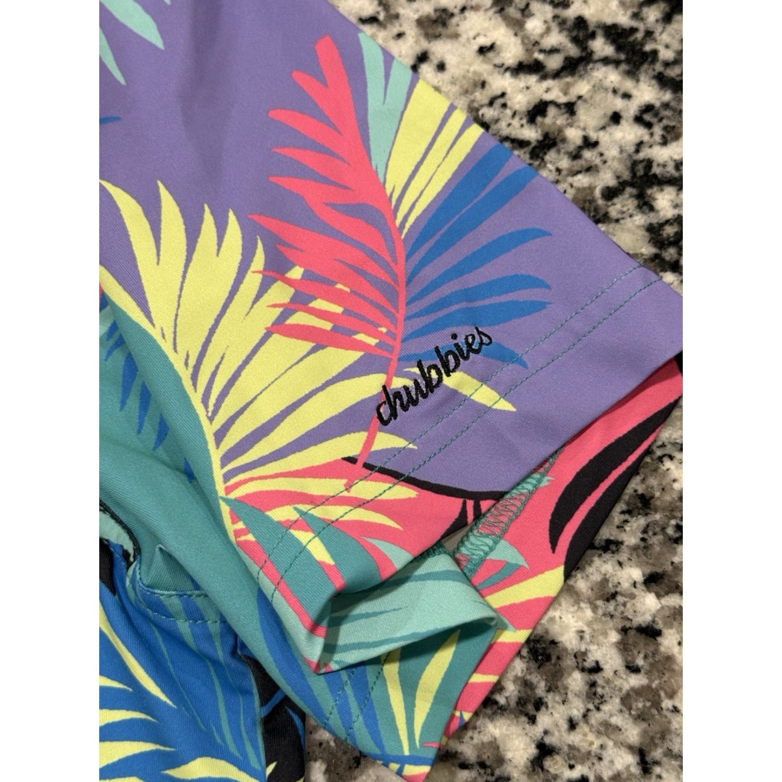 Chubbies Chubbies Polo Shirt Mens Large Multicolor Palm Tropical Leaf Stretch Golf EUC Size US L / EU 52-54 / 3 - 5 Thumbnail